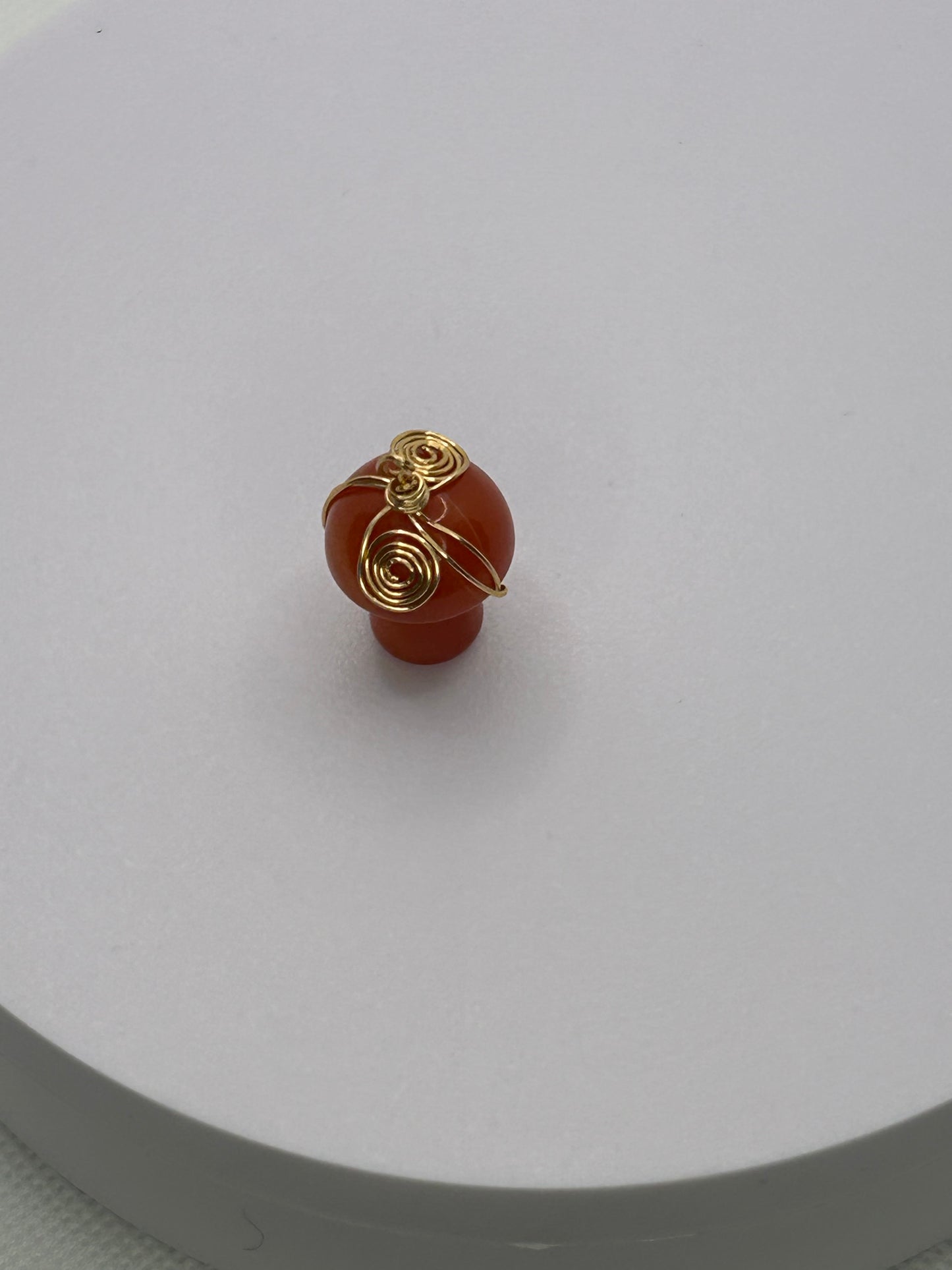 (#46) - CARNELIAN MUSHROOM WRAPPED PENDANT - NEW