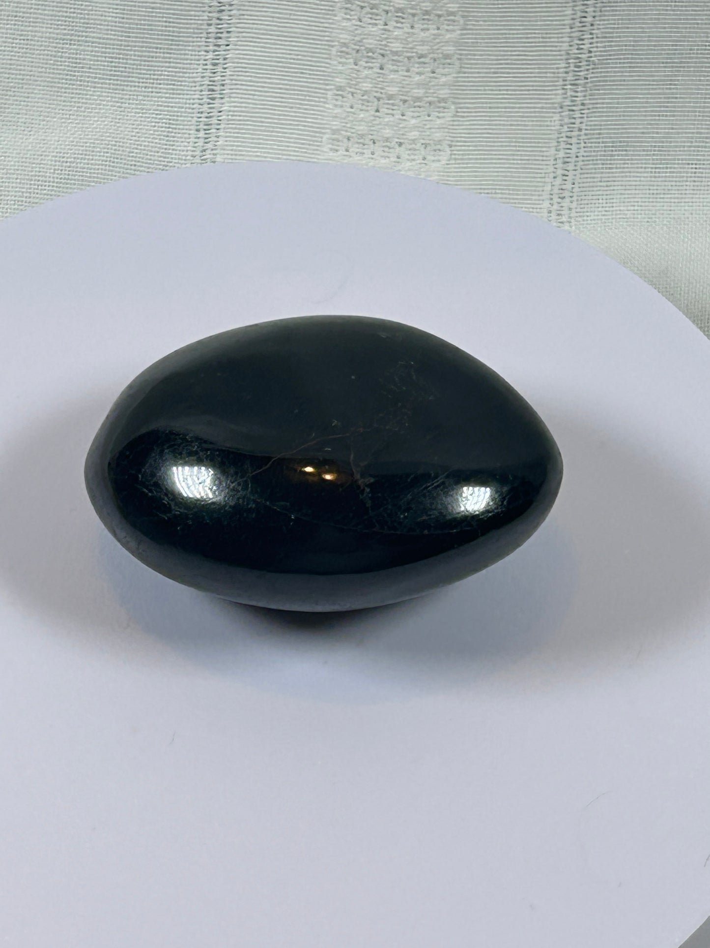 (#100) - BLACK TOURMALINE PALM STONE POLISHED - NEW