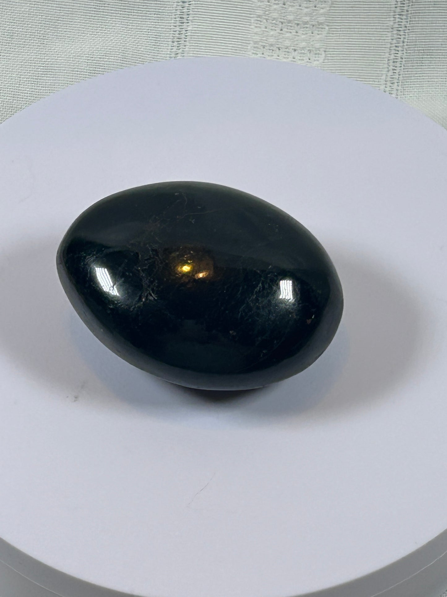 (#100) - BLACK TOURMALINE PALM STONE POLISHED - NEW