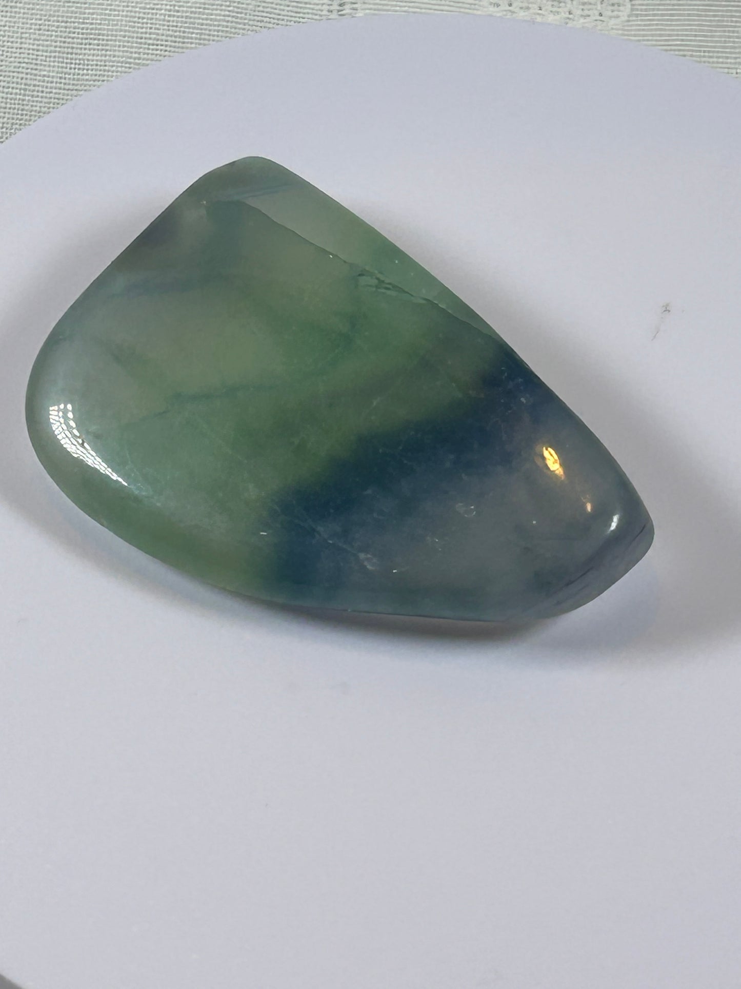 (#101) - FLUORITE PALM STONE FREE FORM POLISHED - NEW