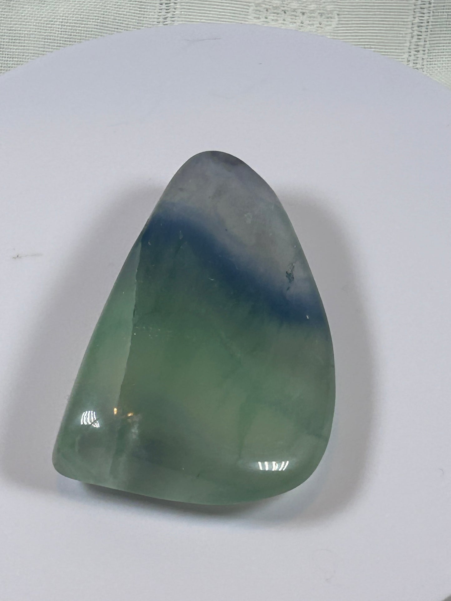 (#101) - FLUORITE PALM STONE FREE FORM POLISHED - NEW