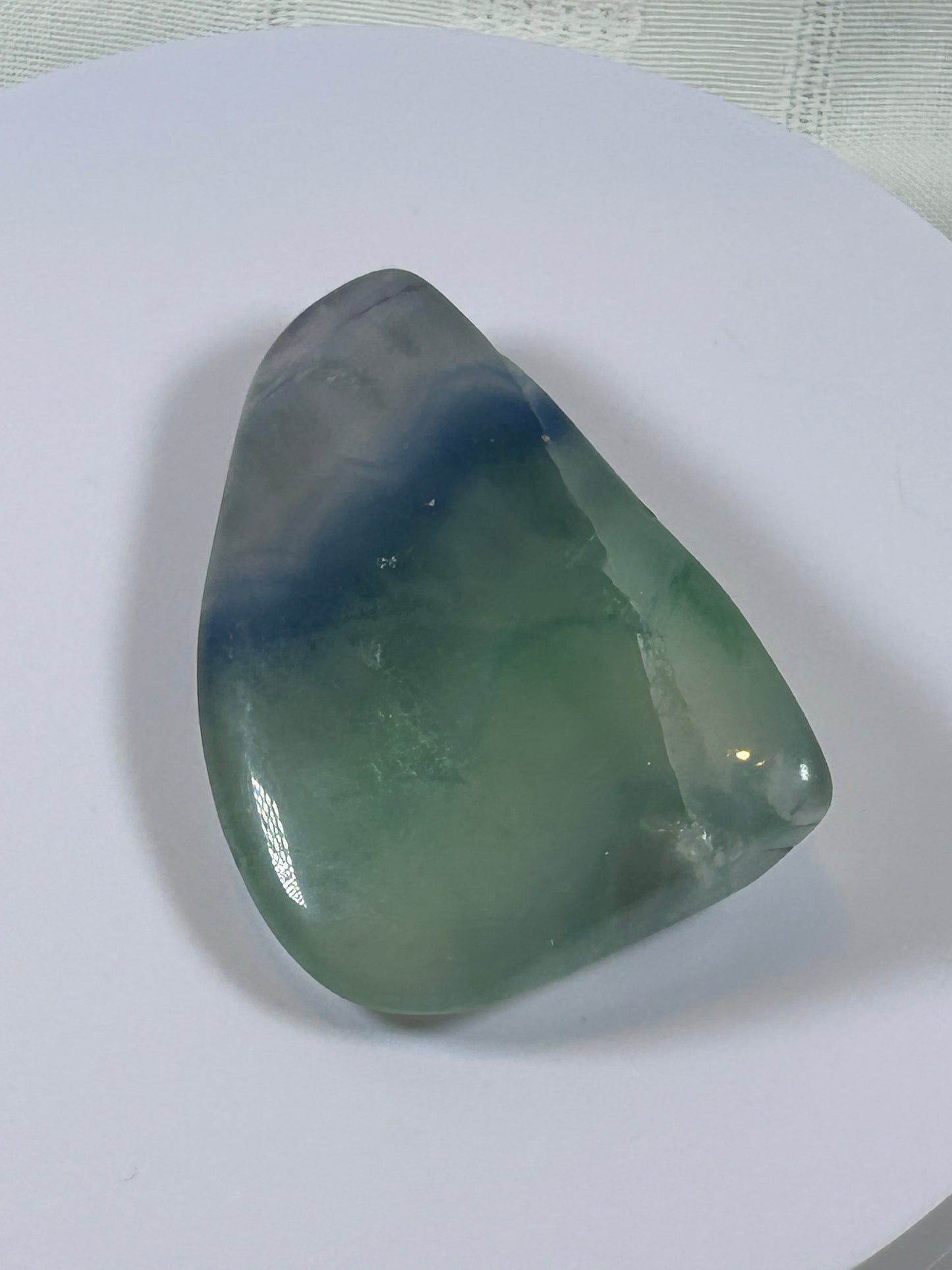 (#101) - FLUORITE PALM STONE FREE FORM POLISHED - NEW