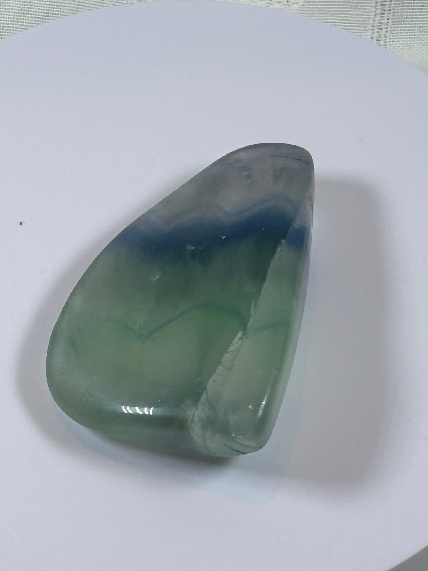 (#101) - FLUORITE PALM STONE FREE FORM POLISHED - NEW