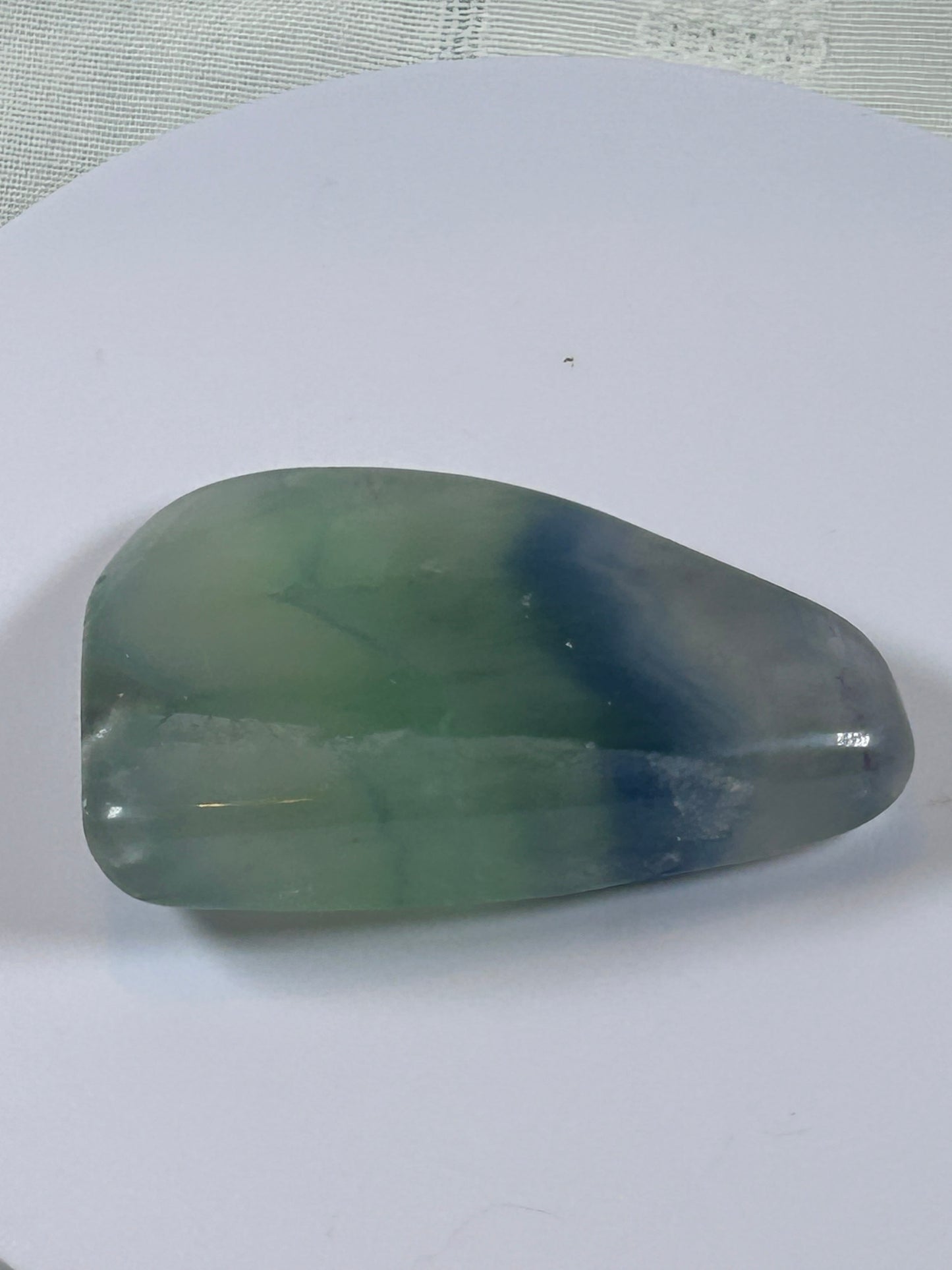 (#101) - FLUORITE PALM STONE FREE FORM POLISHED - NEW