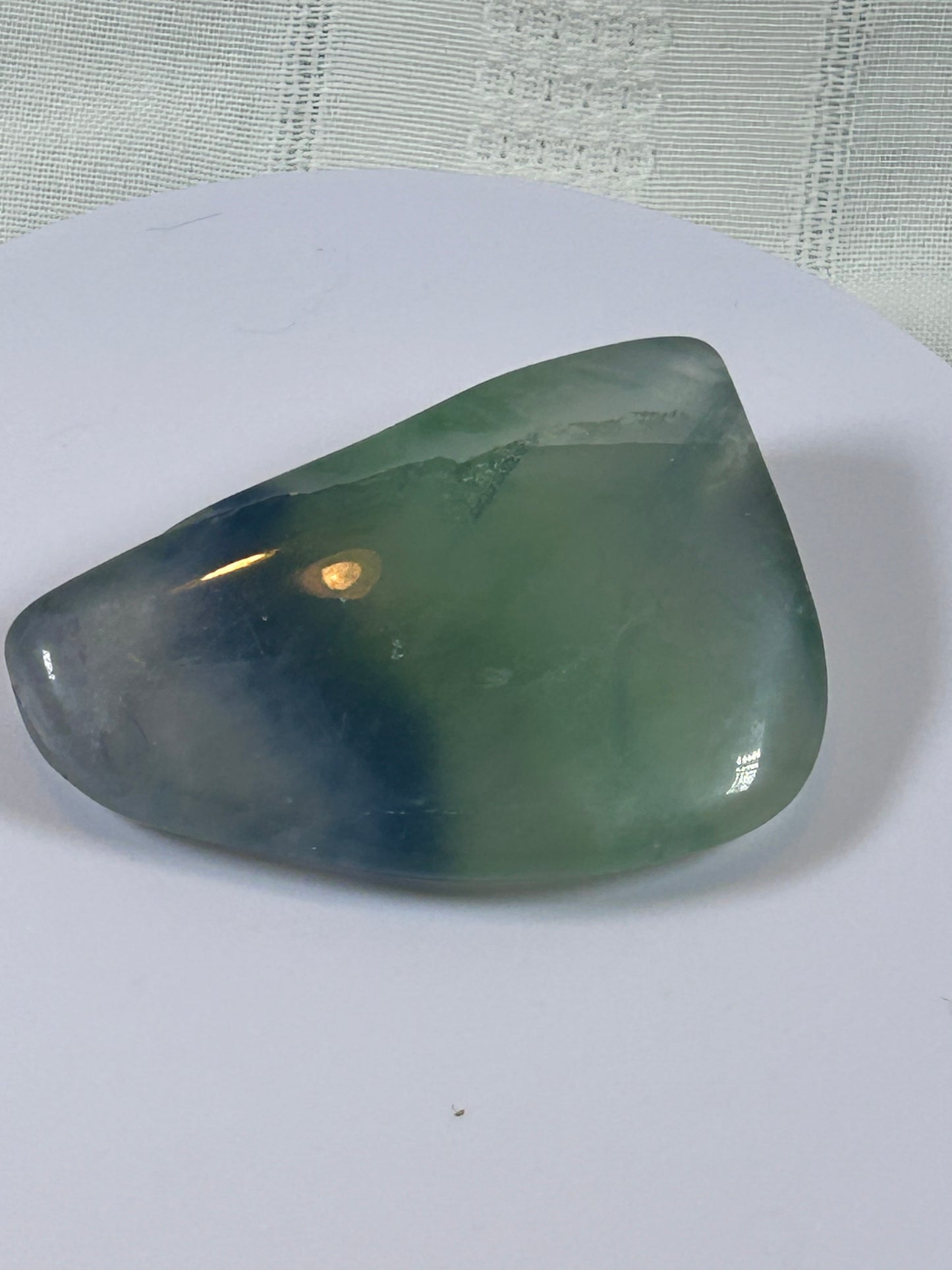 (#101) - FLUORITE PALM STONE FREE FORM POLISHED - NEW
