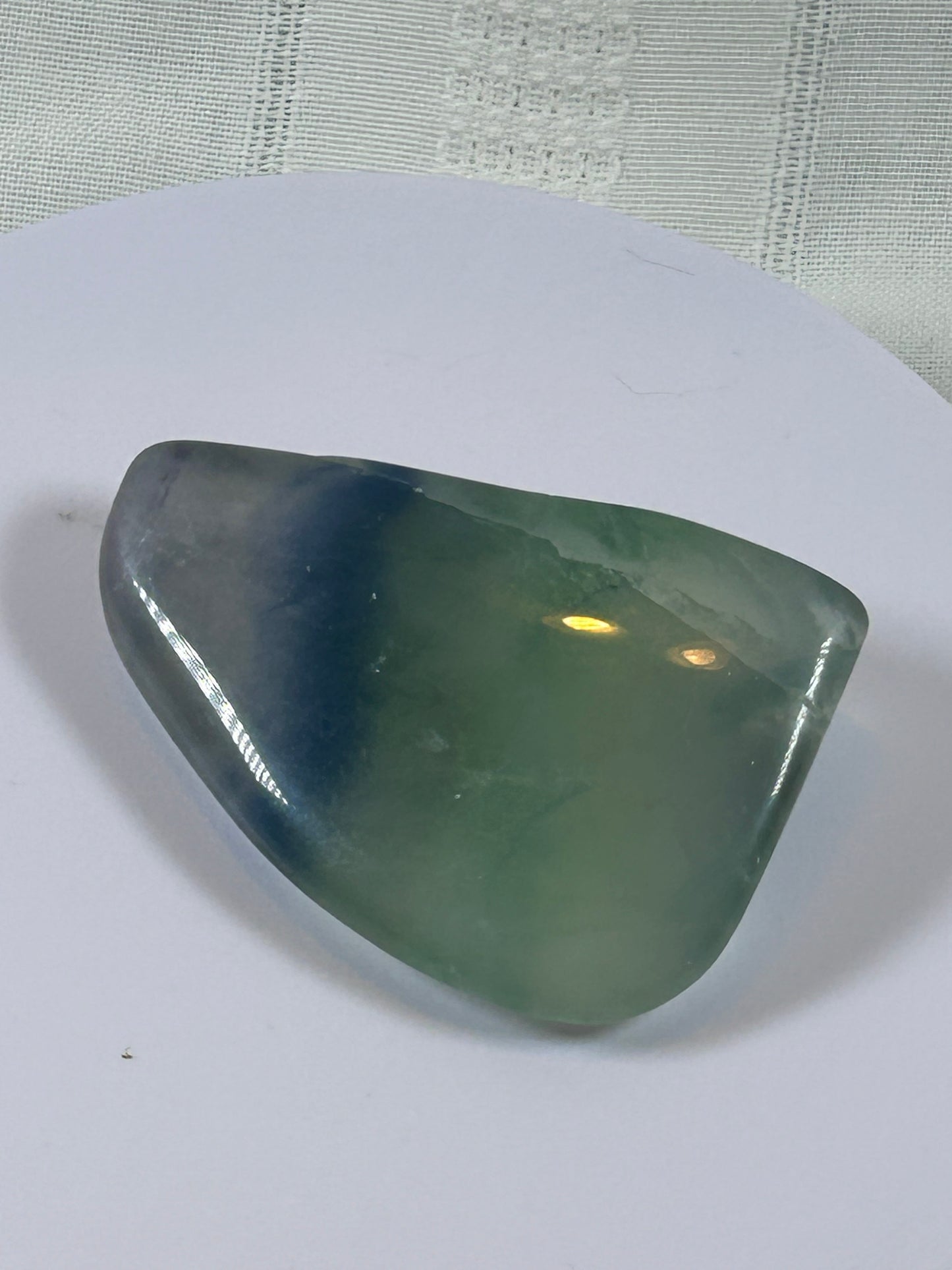 (#101) - FLUORITE PALM STONE FREE FORM POLISHED - NEW
