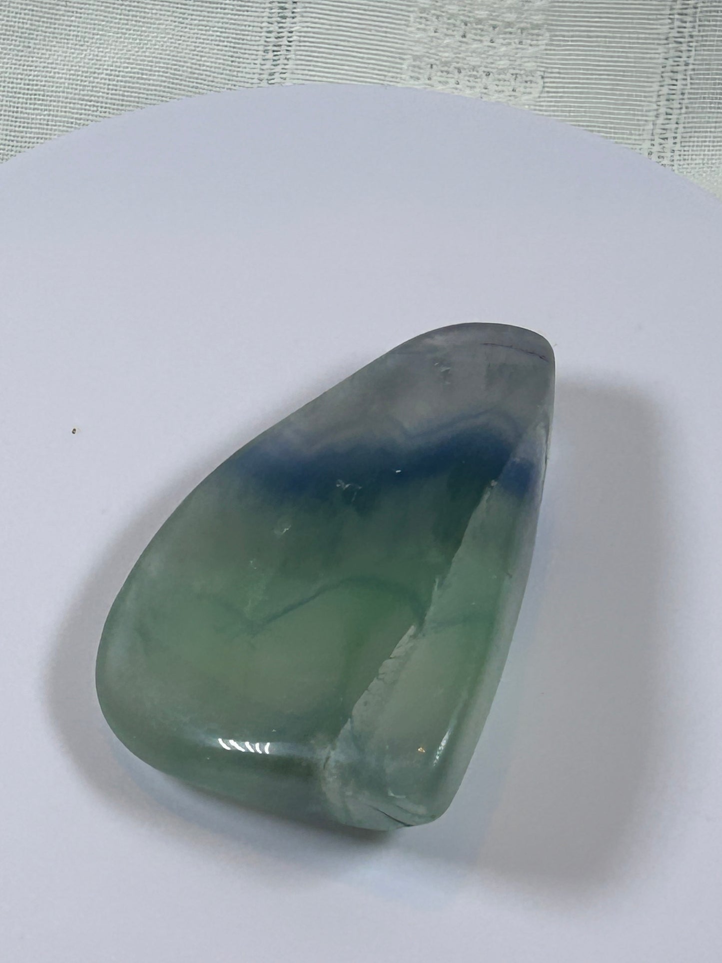 (#101) - FLUORITE PALM STONE FREE FORM POLISHED - NEW