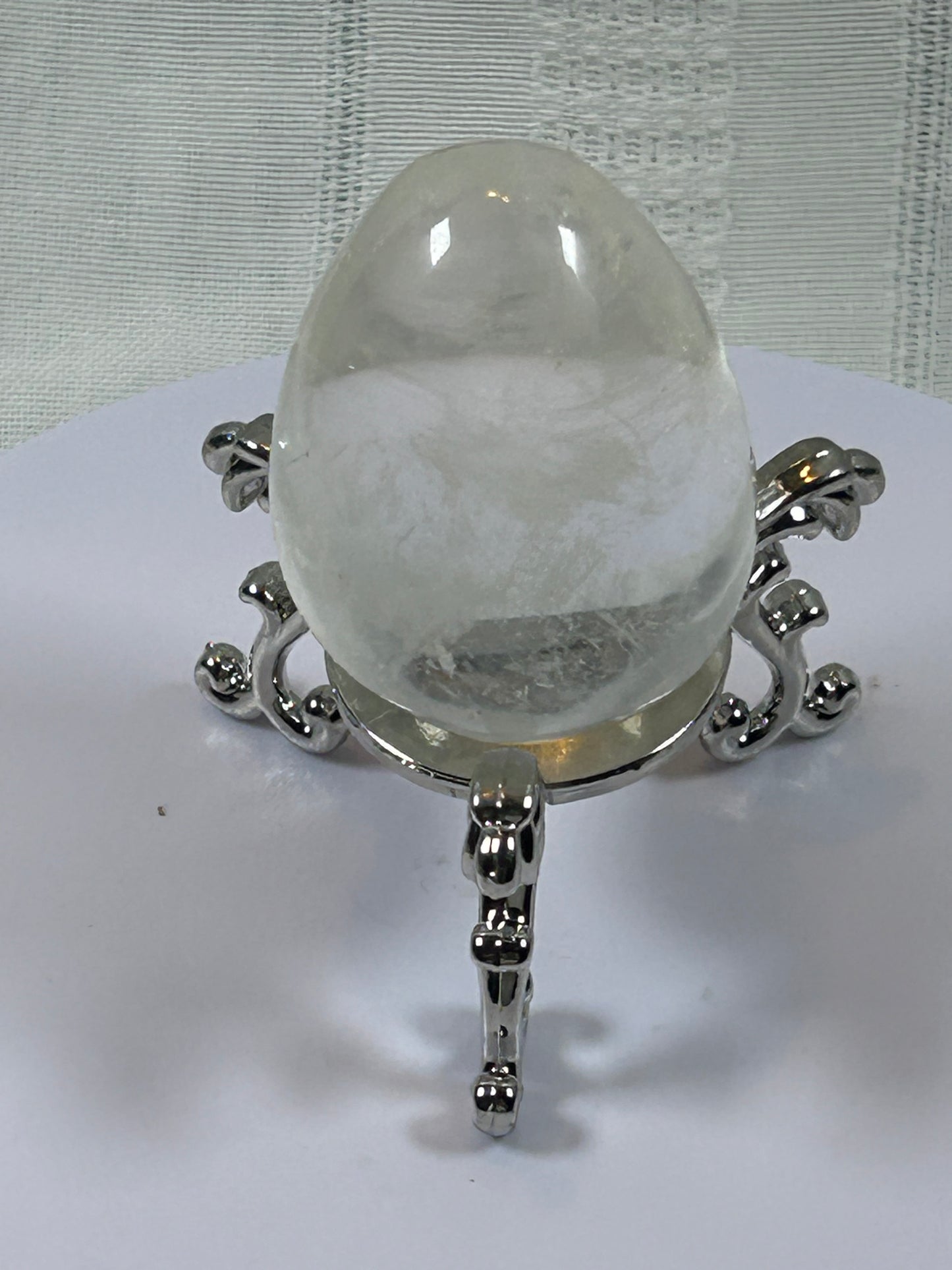 (#103) - CLEAR QUARTZ EGG SHAPE STONE POLISHED - NEW
