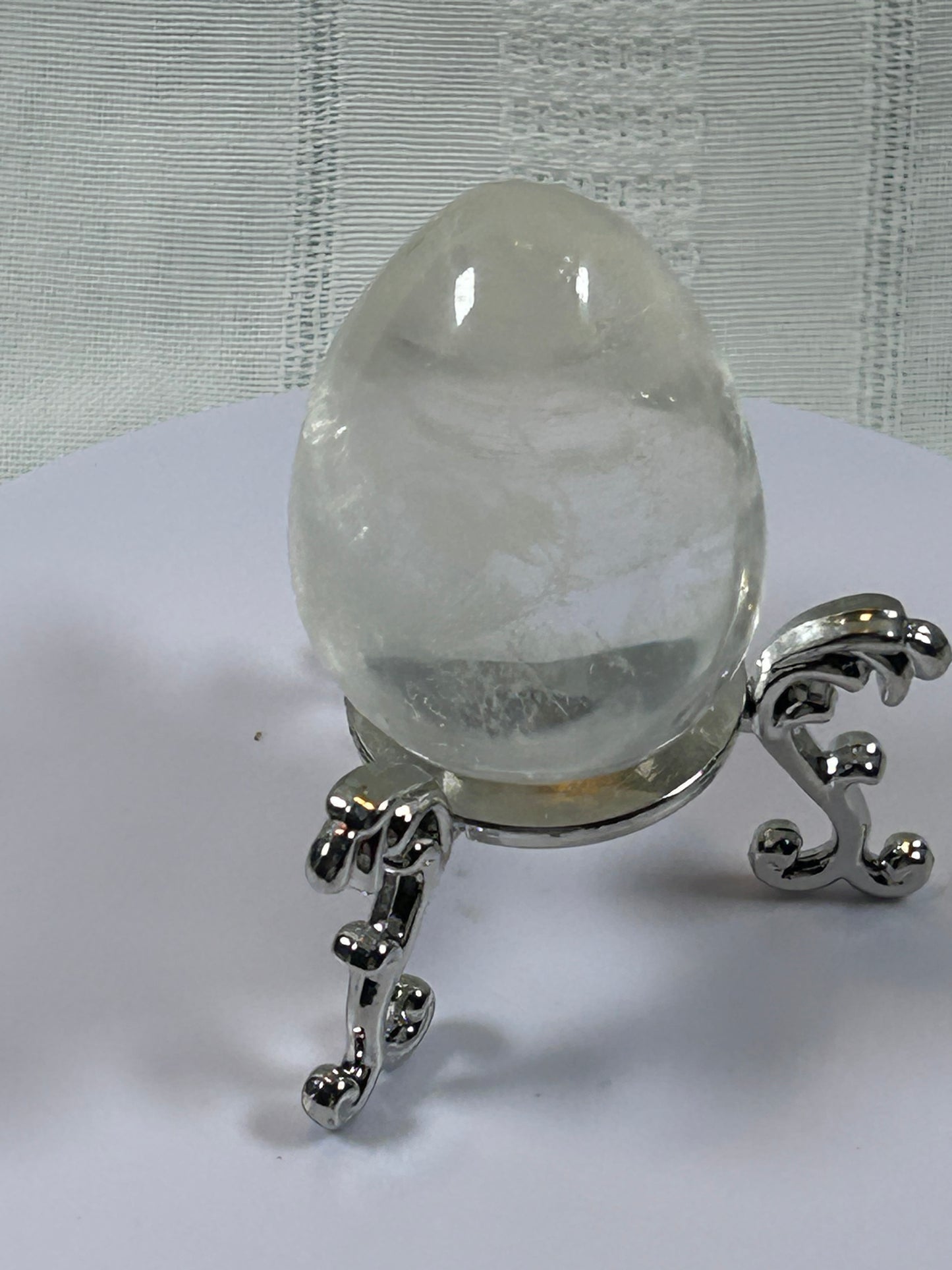 (#103) - CLEAR QUARTZ EGG SHAPE STONE POLISHED - NEW