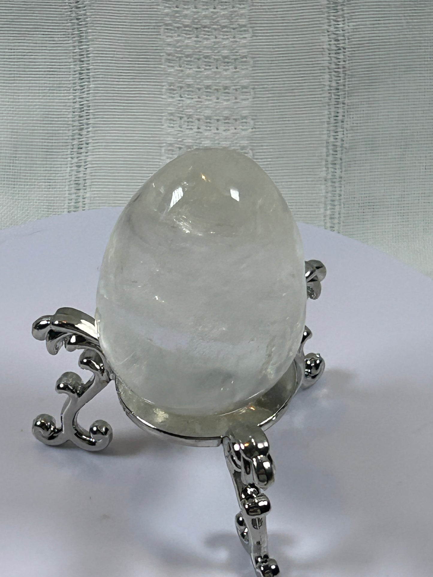 (#103) - CLEAR QUARTZ EGG SHAPE STONE POLISHED - NEW