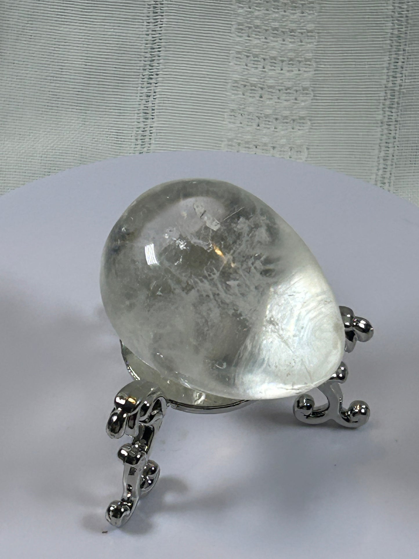 (#103) - CLEAR QUARTZ EGG SHAPE STONE POLISHED - NEW