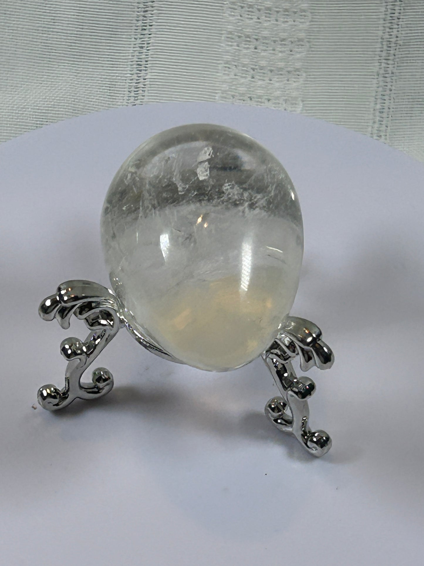 (#103) - CLEAR QUARTZ EGG SHAPE STONE POLISHED - NEW