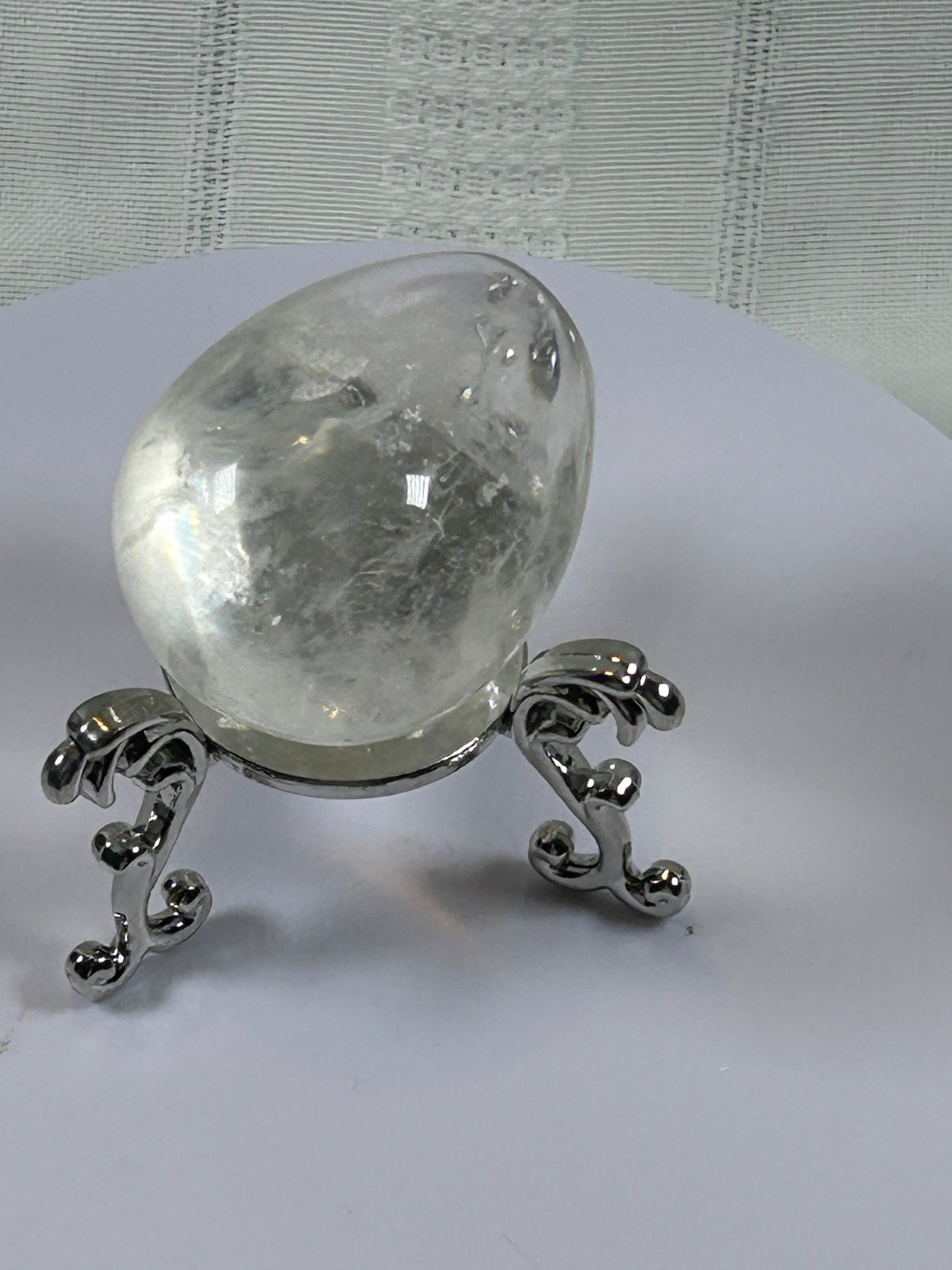 (#103) - CLEAR QUARTZ EGG SHAPE STONE POLISHED - NEW