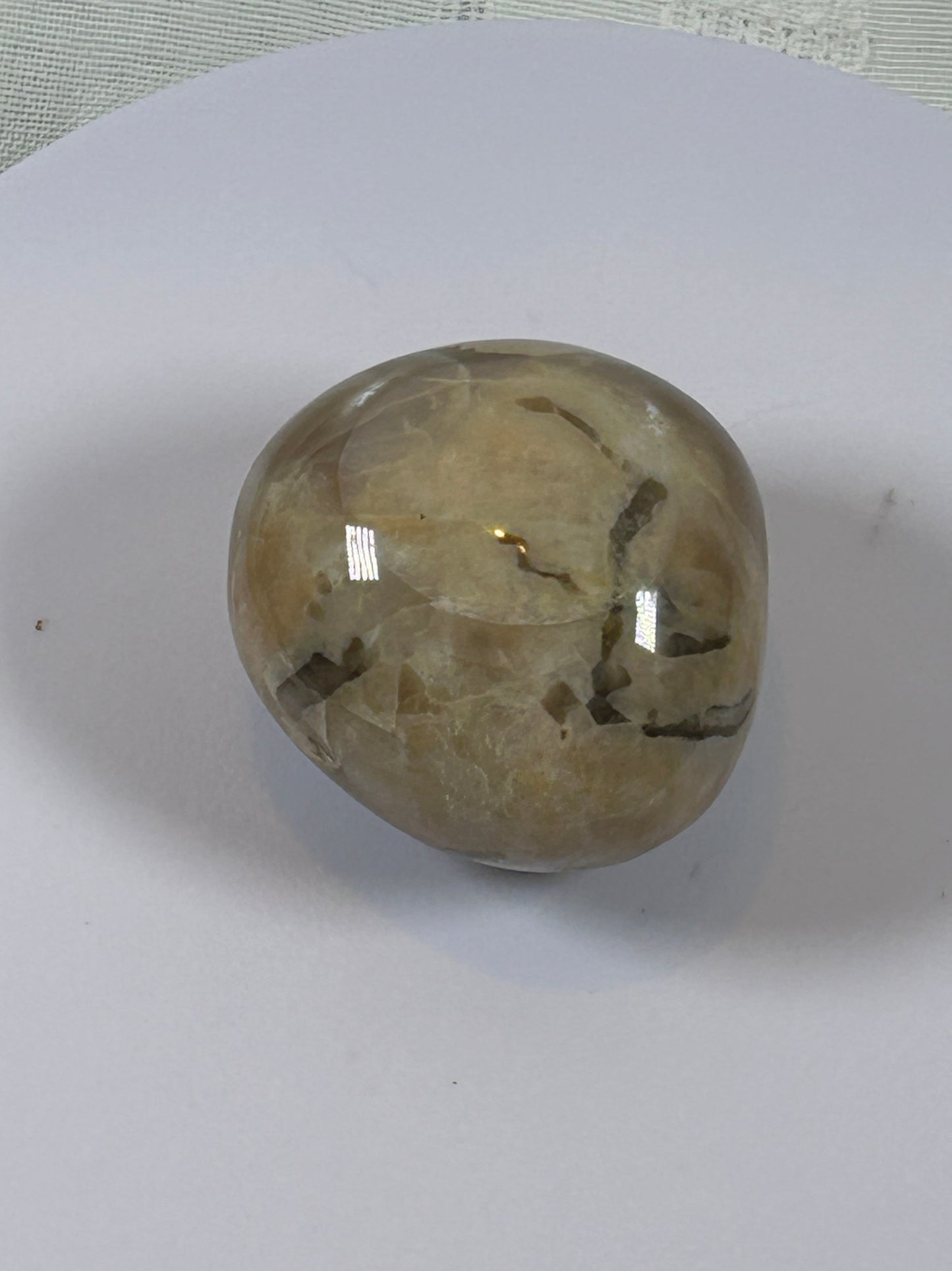 (#104) - PEACH MOONSTONE PALM STONE POLISHED - NEW