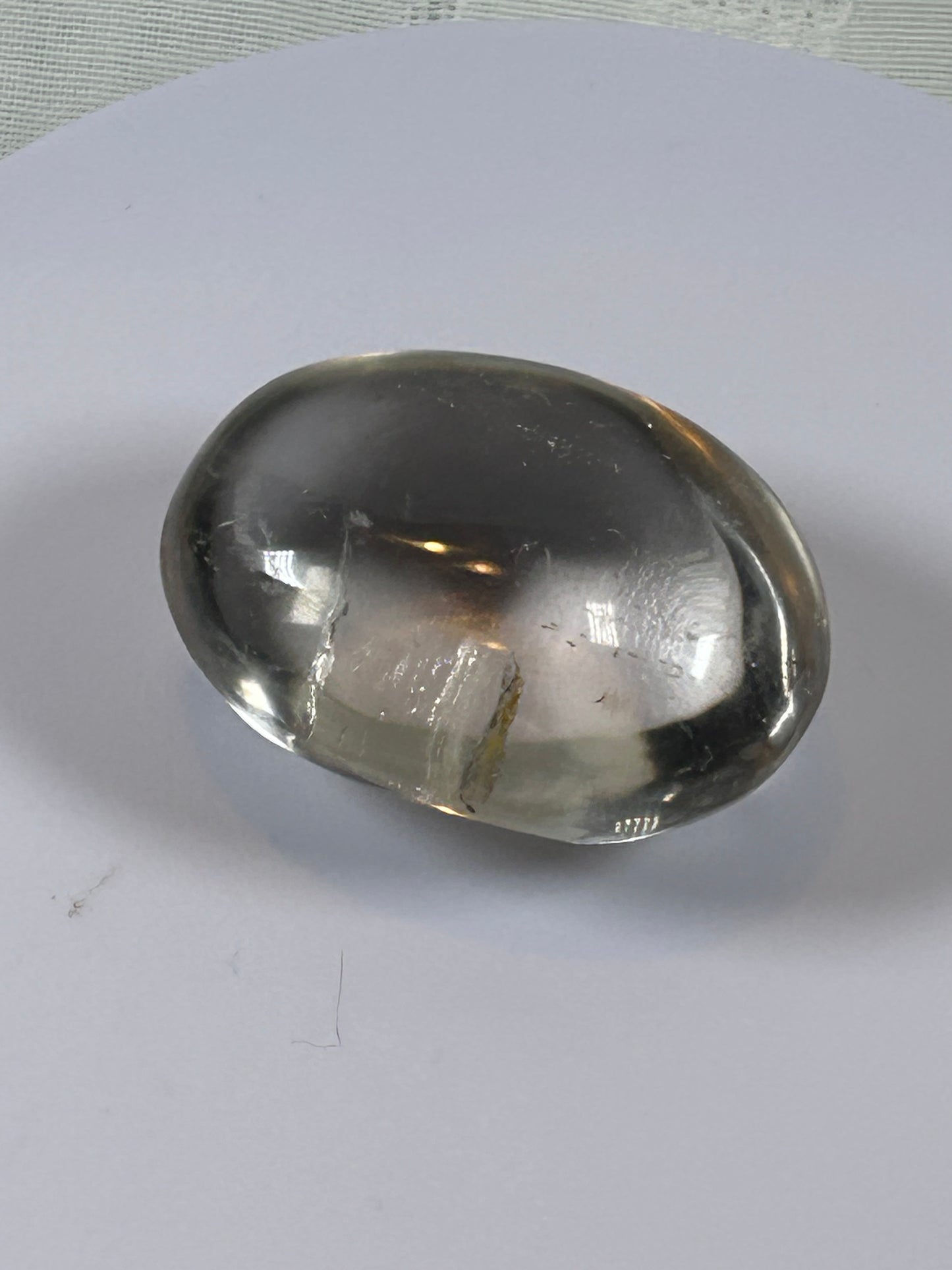 (#105) - CLEAR QUARTZ PALM STONE POLISHED - NEW