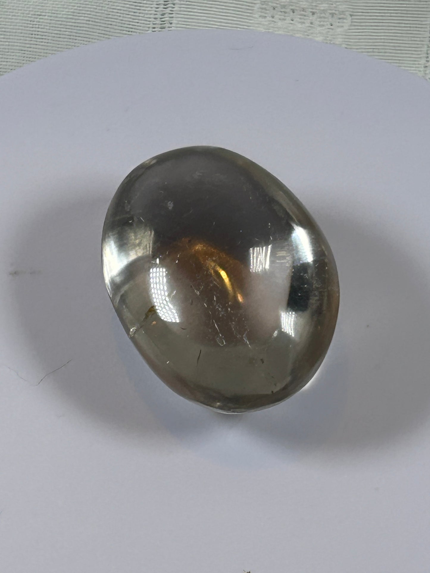 (#105) - CLEAR QUARTZ PALM STONE POLISHED - NEW