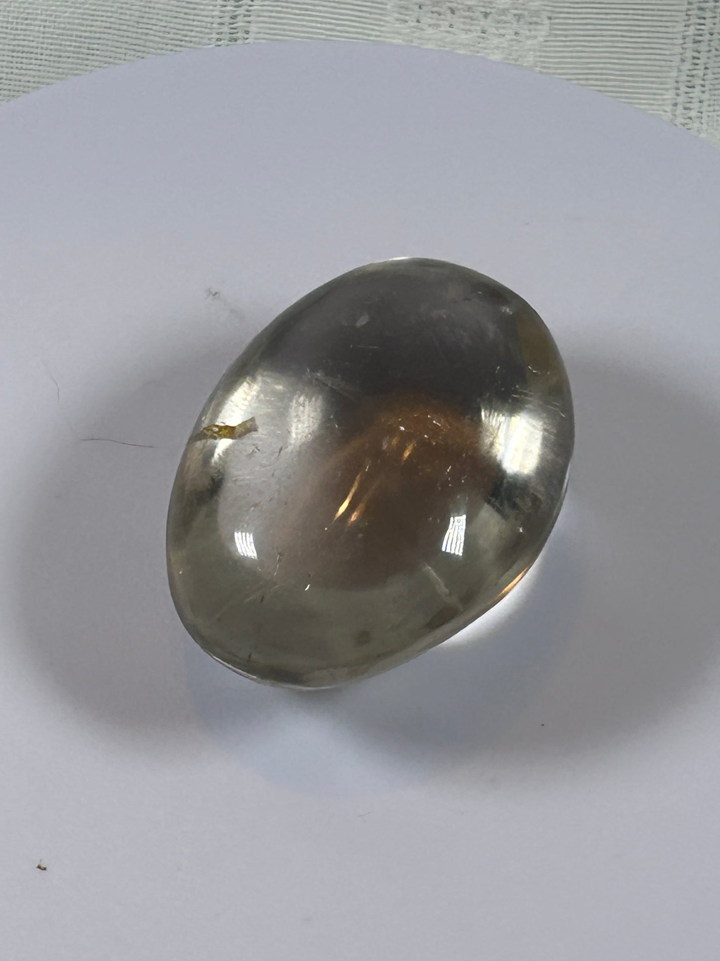 (#105) - CLEAR QUARTZ PALM STONE POLISHED - NEW