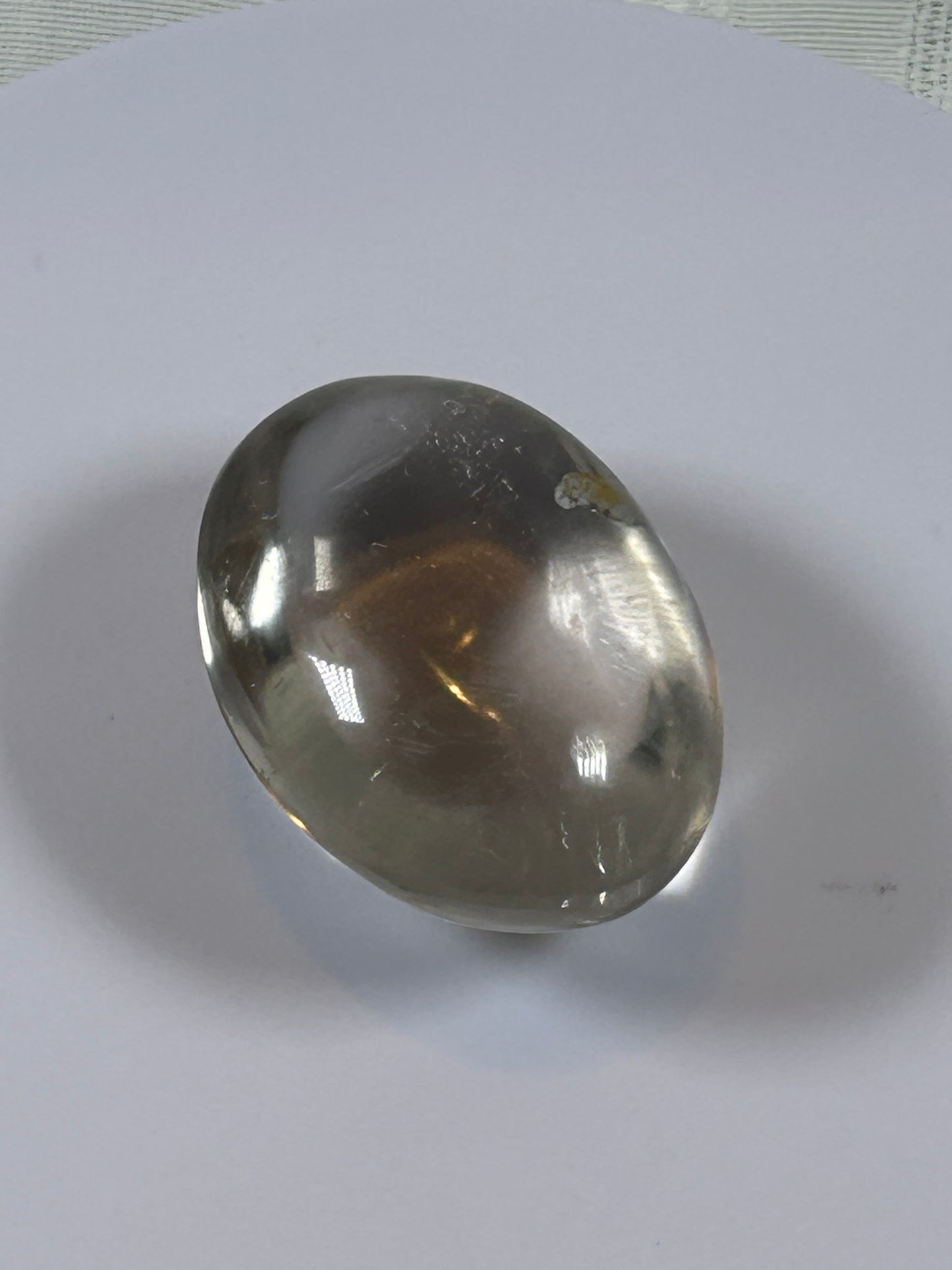 (#105) - CLEAR QUARTZ PALM STONE POLISHED - NEW