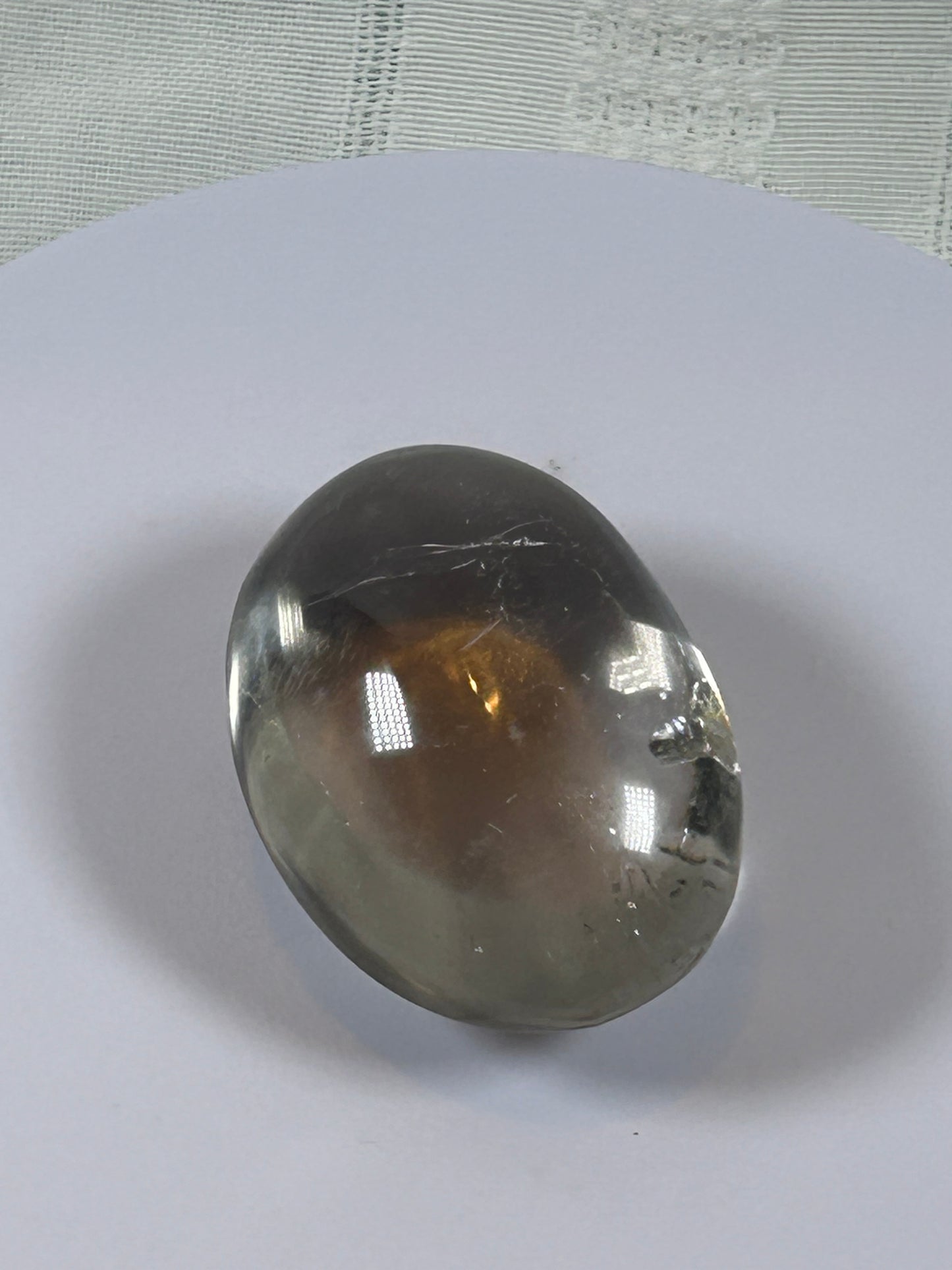 (#105) - CLEAR QUARTZ PALM STONE POLISHED - NEW