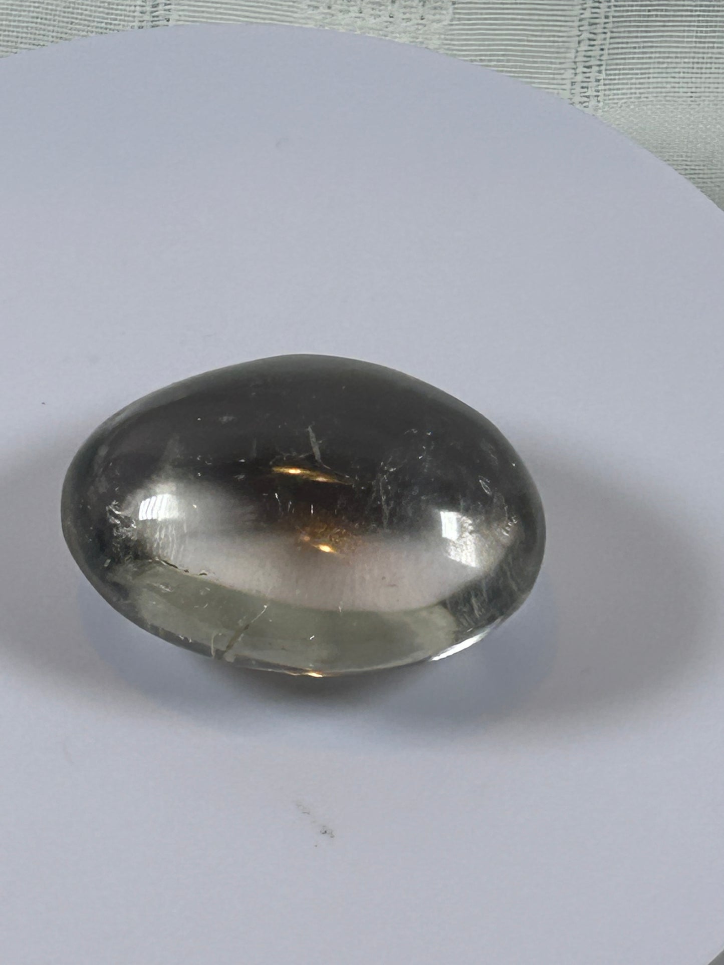 (#105) - CLEAR QUARTZ PALM STONE POLISHED - NEW