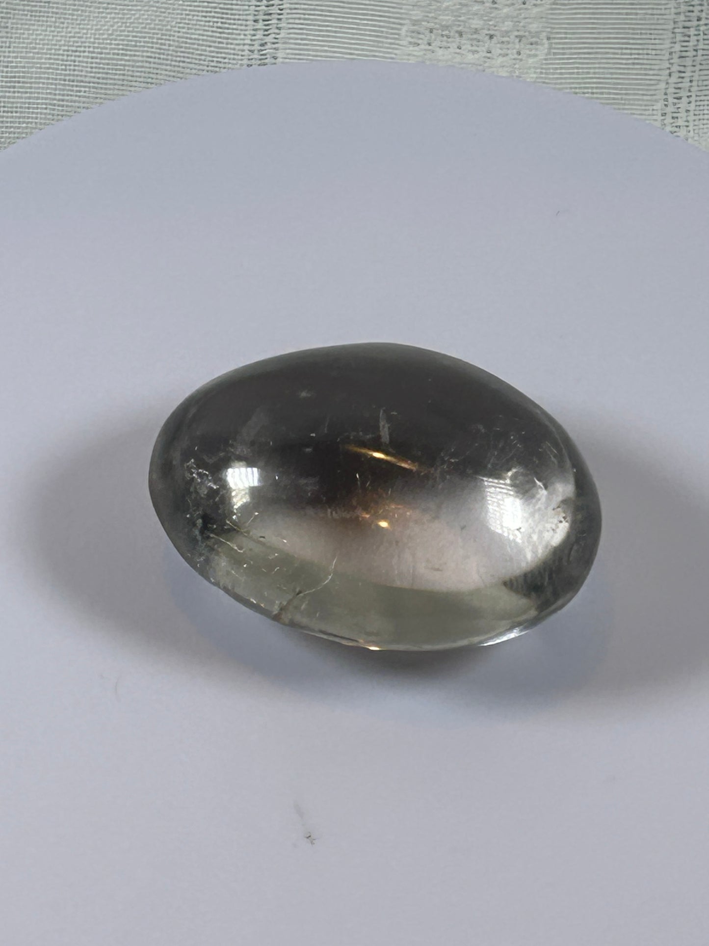 (#105) - CLEAR QUARTZ PALM STONE POLISHED - NEW