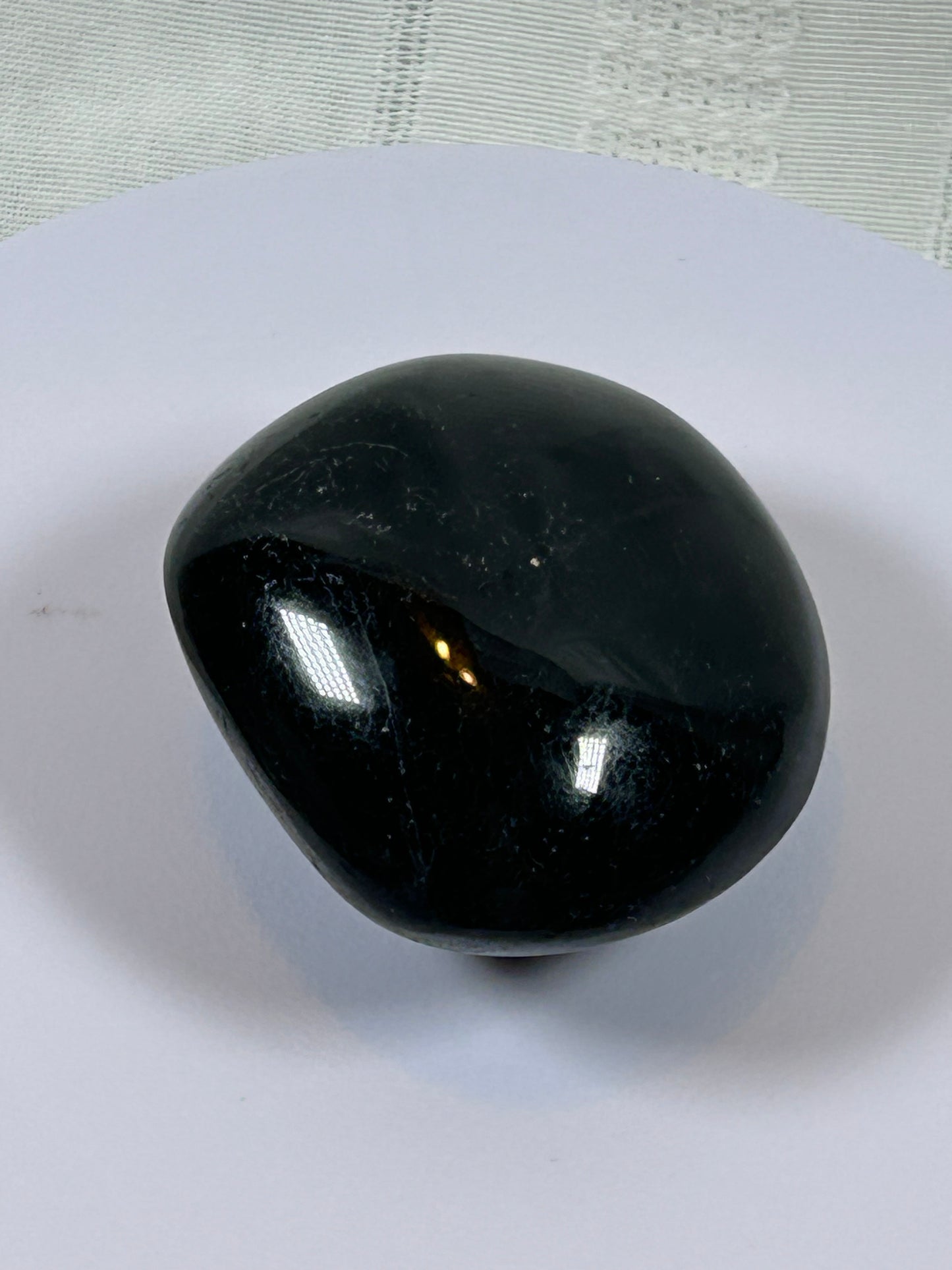 (#106) - BLACK TOURMALINE PALM STONE POLISHED - NEW