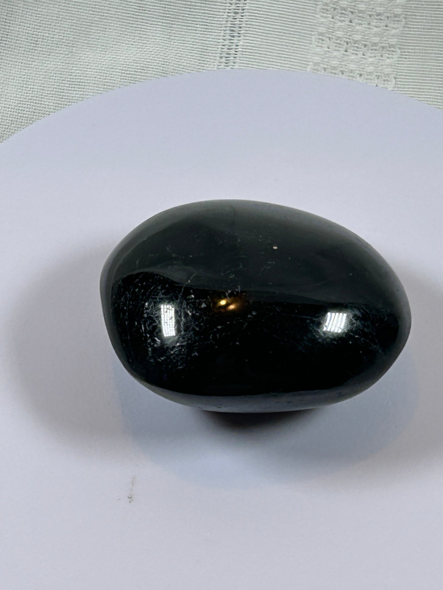(#106) - BLACK TOURMALINE PALM STONE POLISHED - NEW