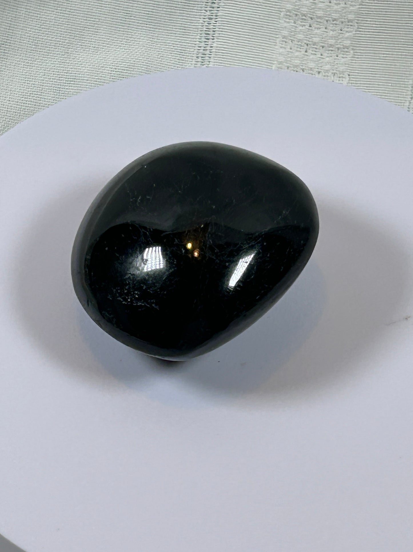 (#106) - BLACK TOURMALINE PALM STONE POLISHED - NEW