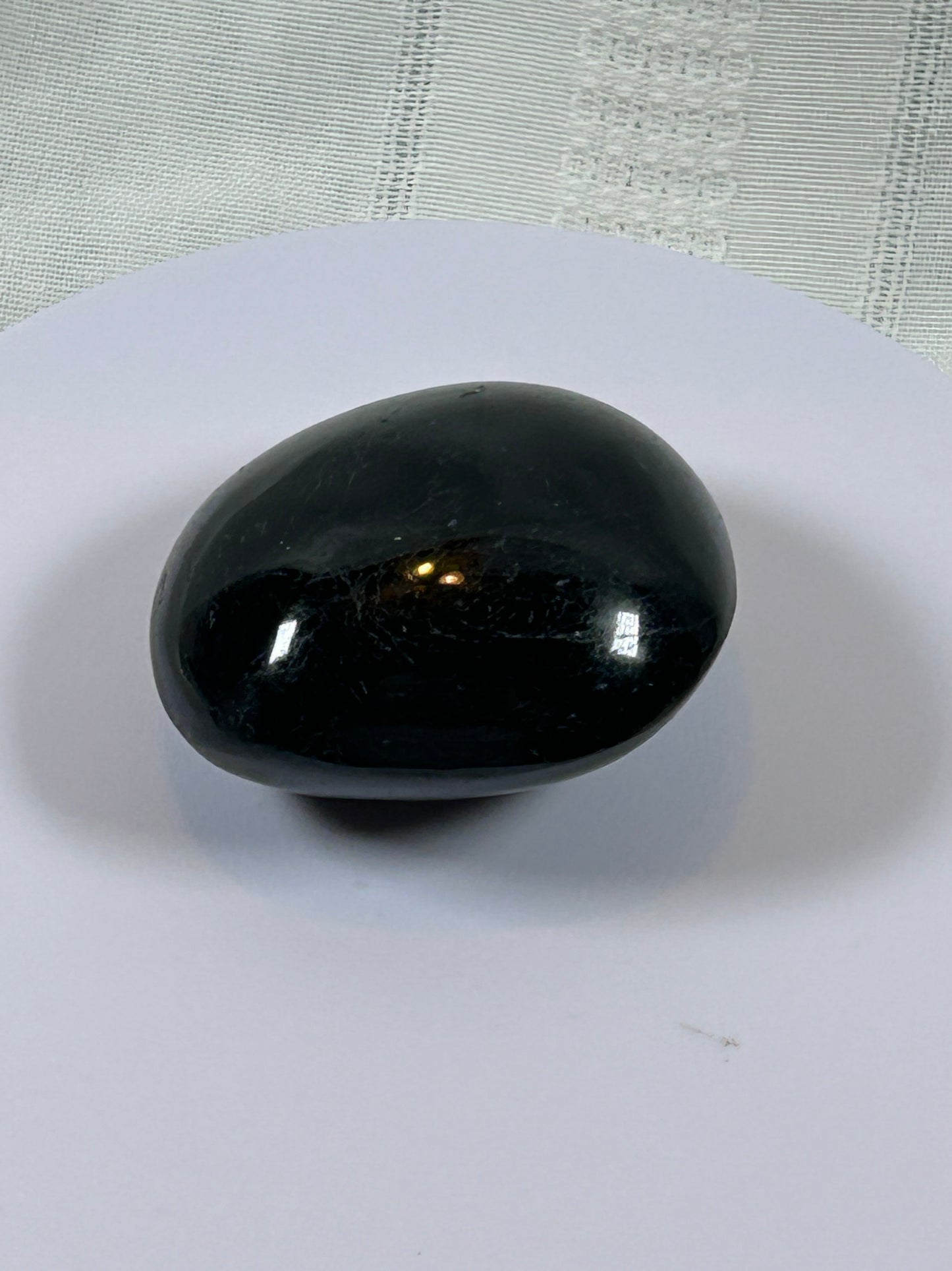 (#106) - BLACK TOURMALINE PALM STONE POLISHED - NEW