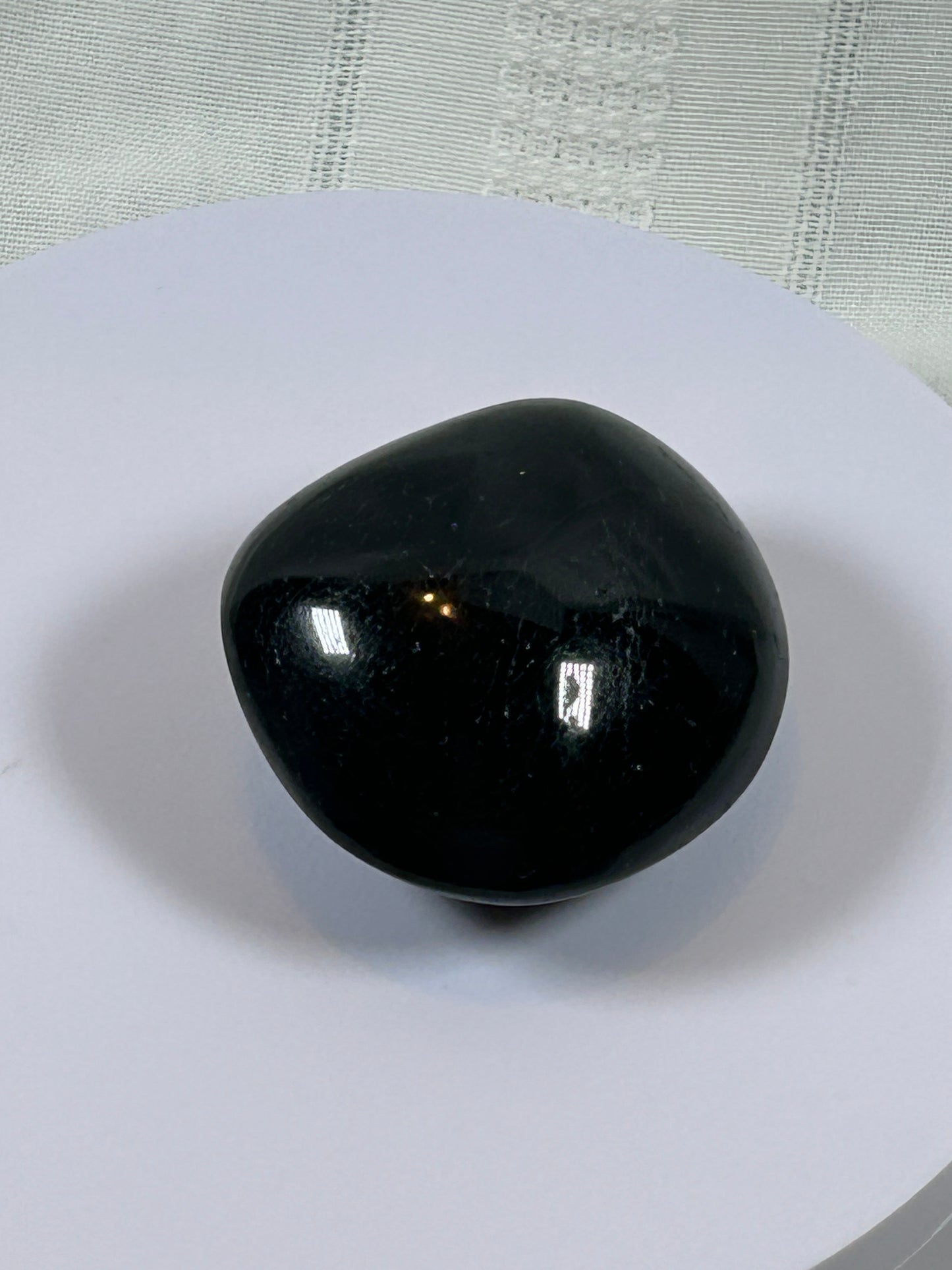 (#106) - BLACK TOURMALINE PALM STONE POLISHED - NEW