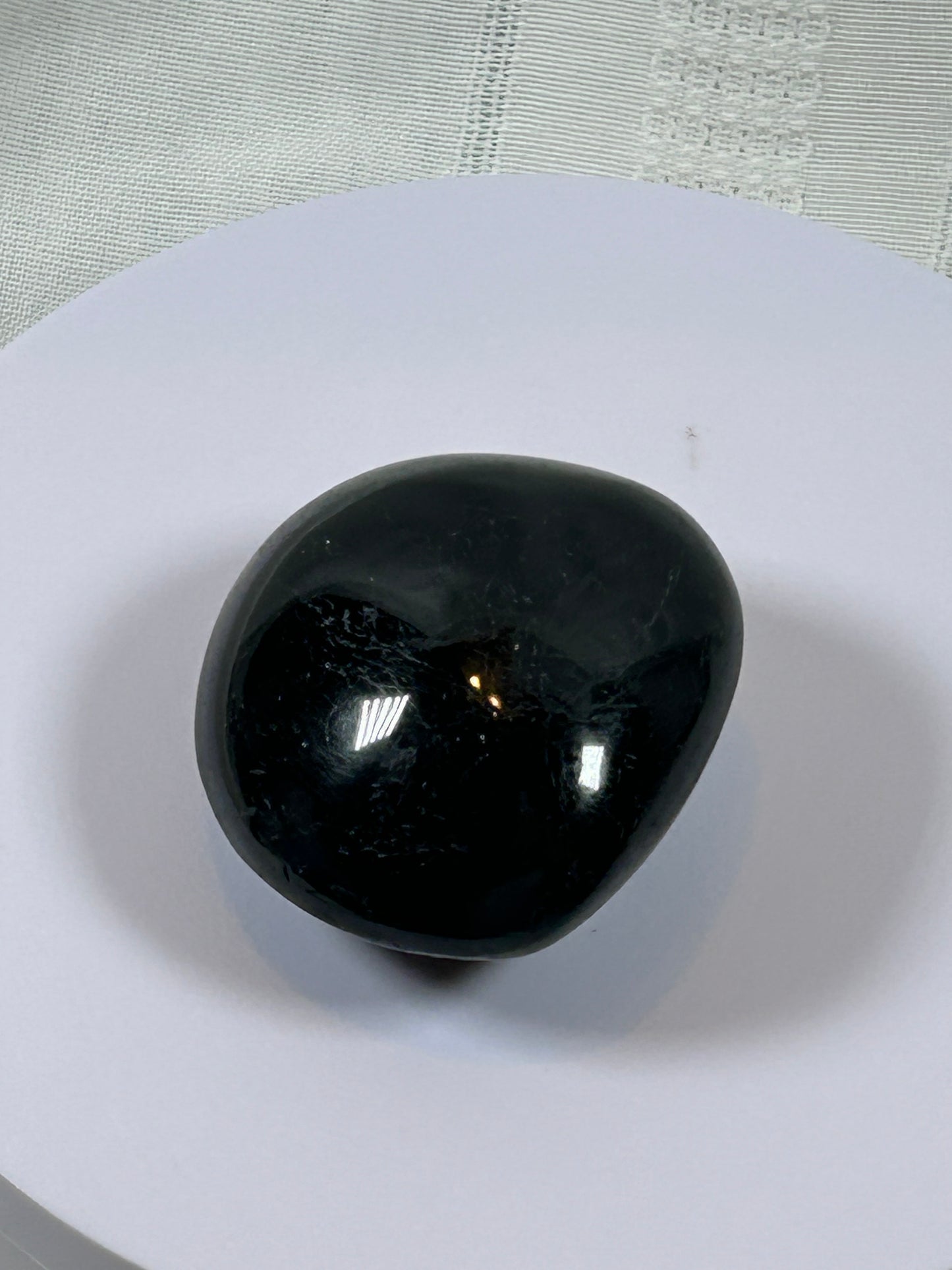 (#106) - BLACK TOURMALINE PALM STONE POLISHED - NEW
