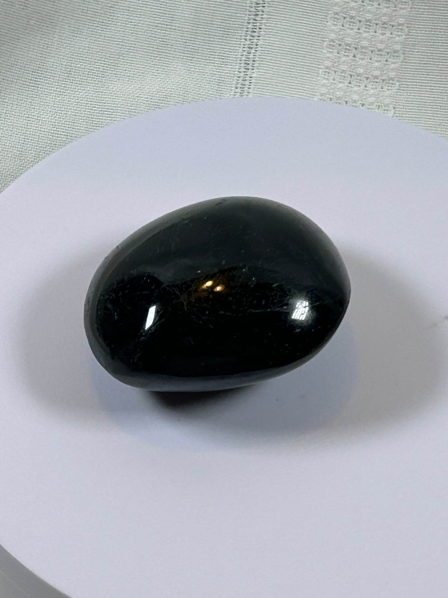 (#106) - BLACK TOURMALINE PALM STONE POLISHED - NEW