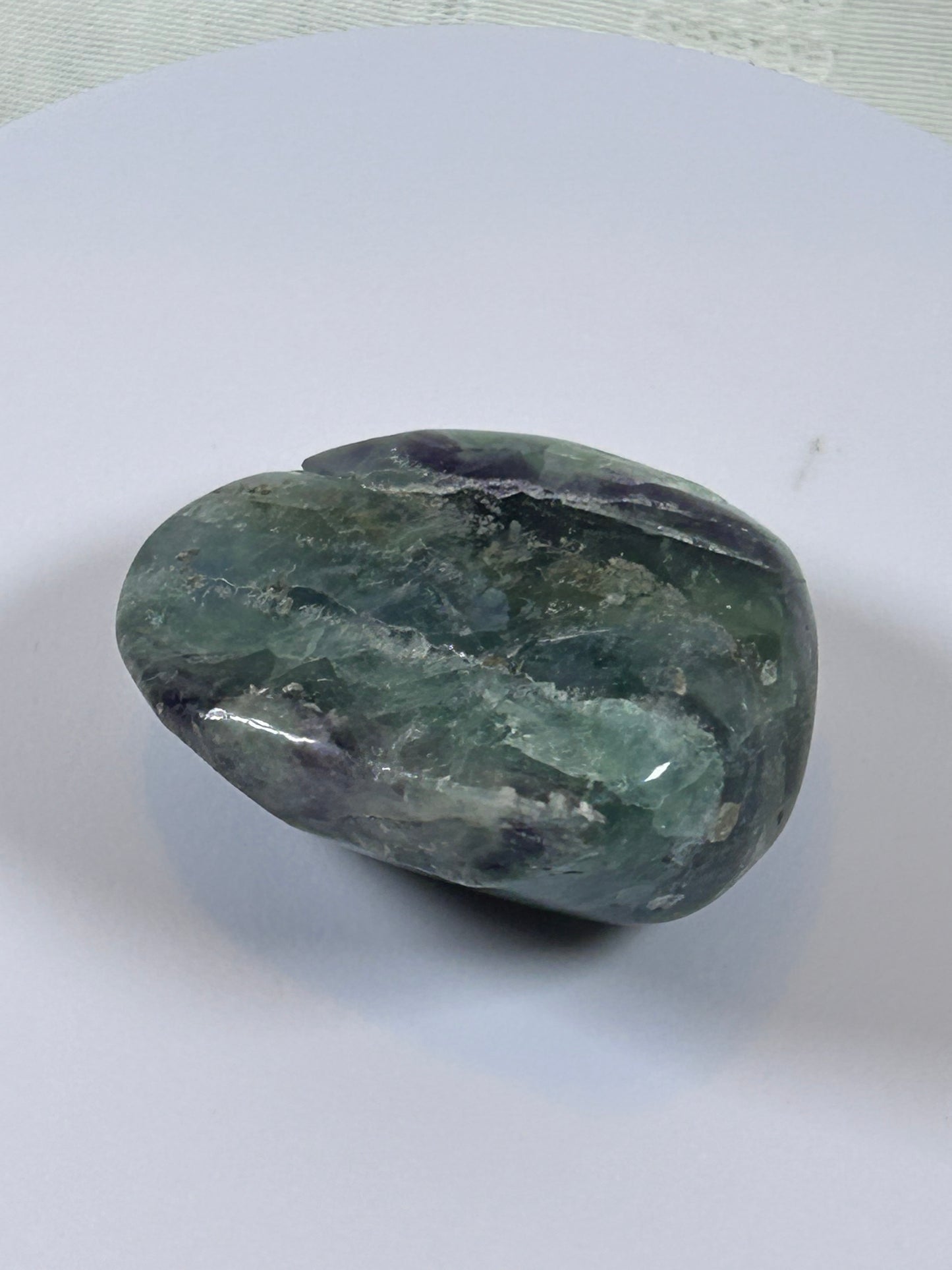 (#107) - FLUORITE PALM STONE POLISHED - NEW