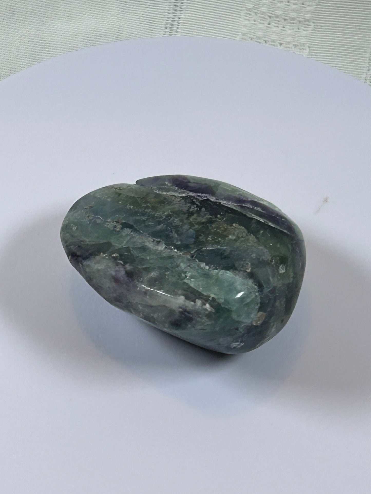 (#107) - FLUORITE PALM STONE POLISHED - NEW