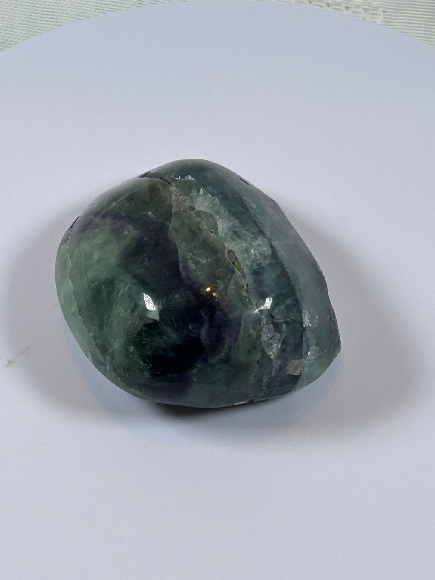 (#107) - FLUORITE PALM STONE POLISHED - NEW