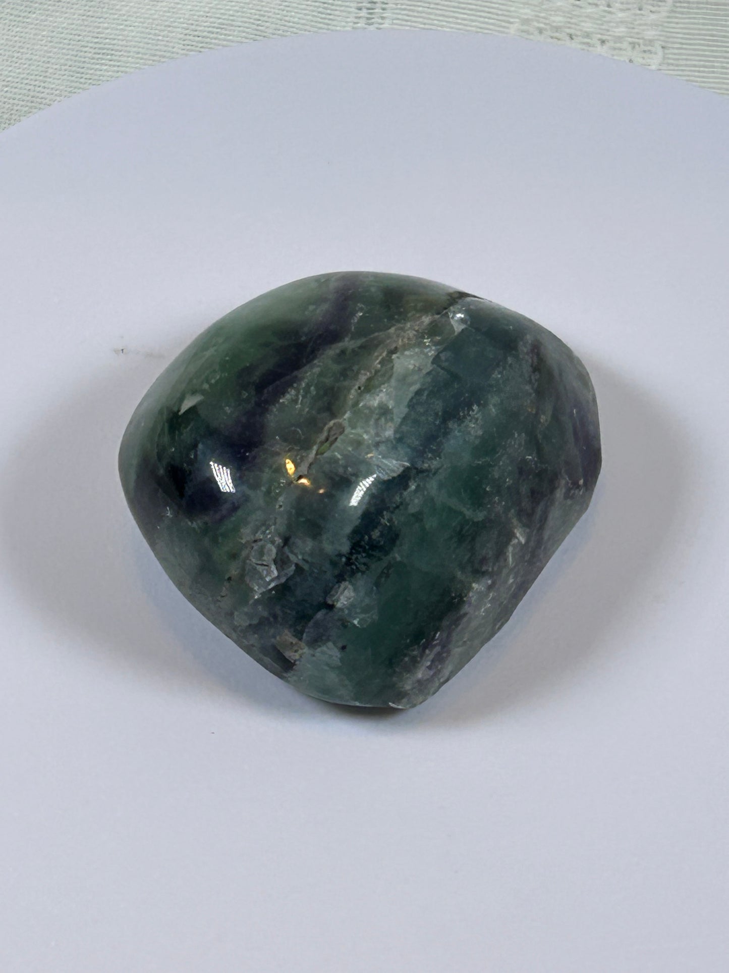 (#107) - FLUORITE PALM STONE POLISHED - NEW