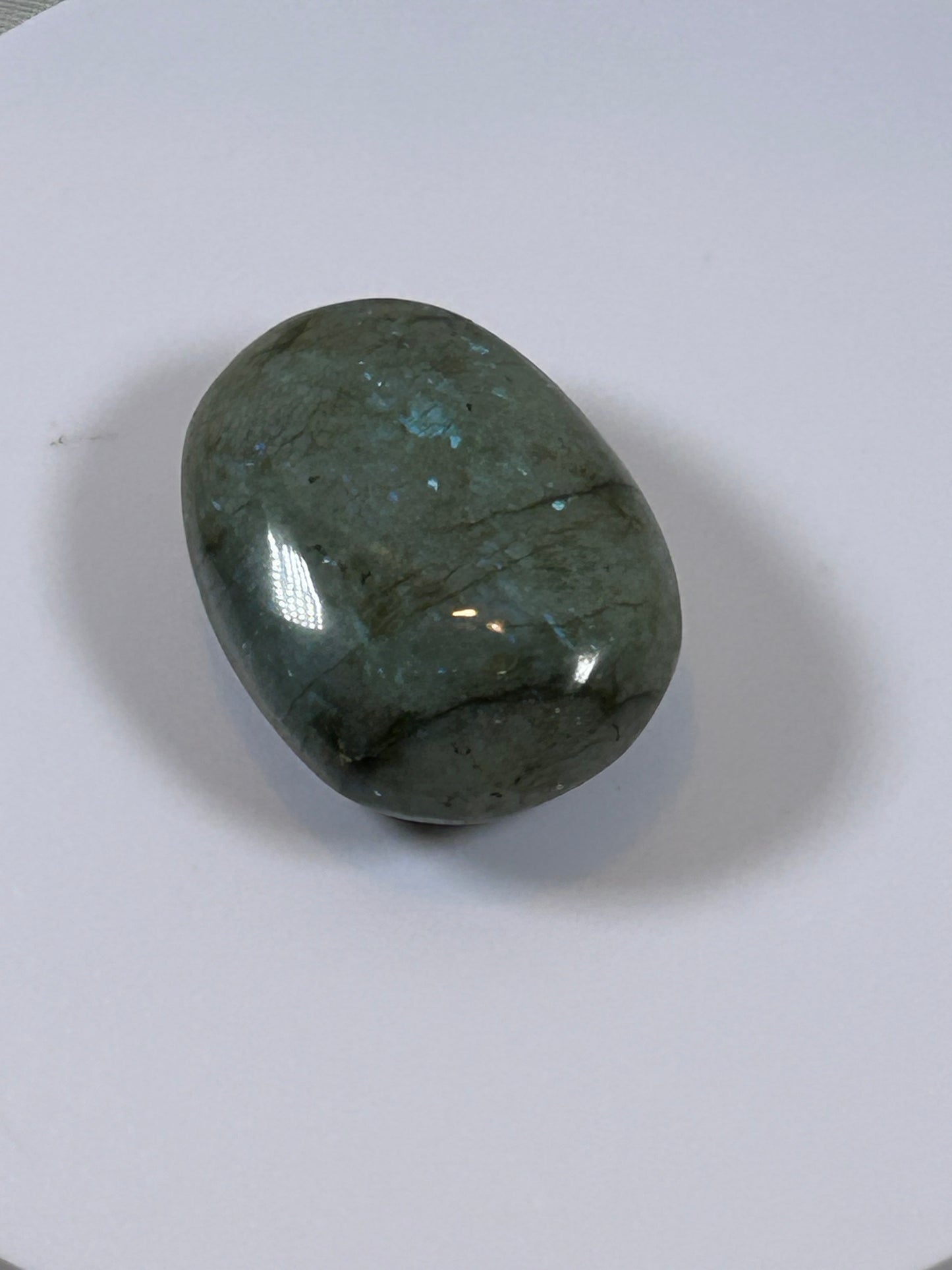 (#109) - LABRADORITE PALM STONE POLISHED - NEW
