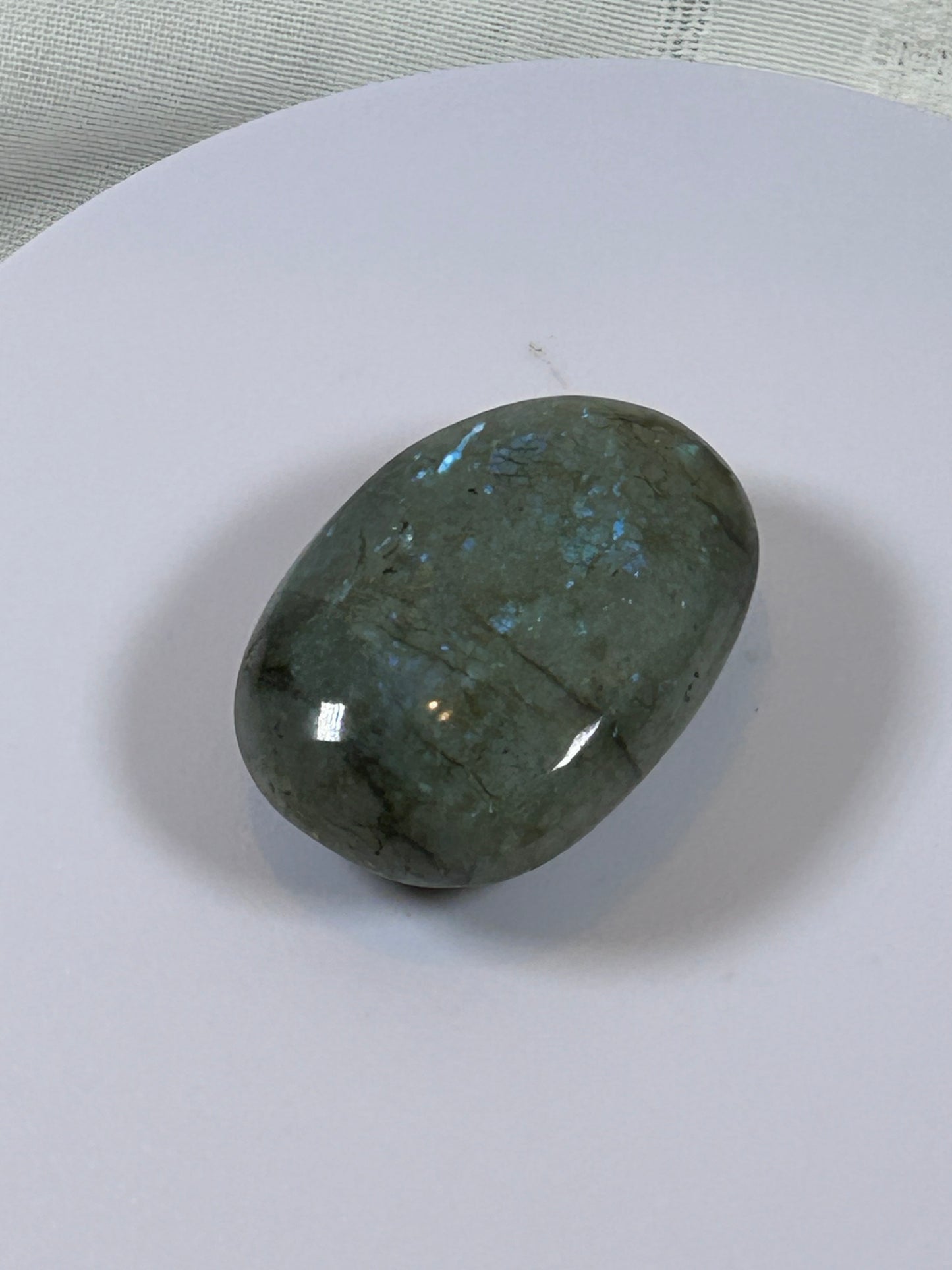 (#109) - LABRADORITE PALM STONE POLISHED - NEW