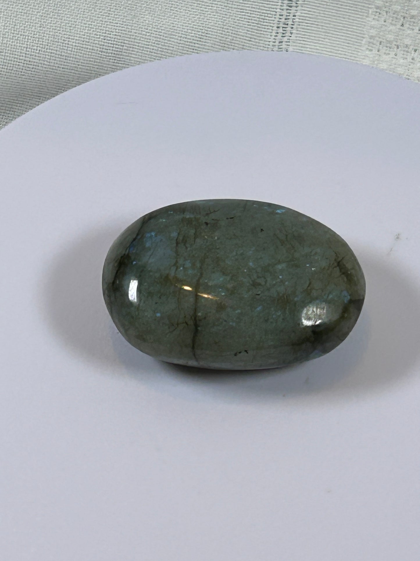 (#109) - LABRADORITE PALM STONE POLISHED - NEW
