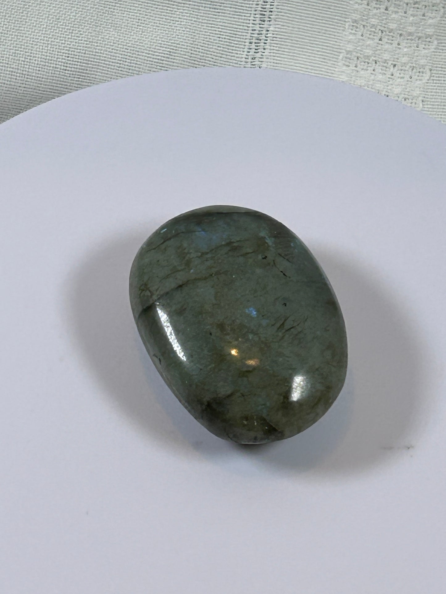 (#109) - LABRADORITE PALM STONE POLISHED - NEW