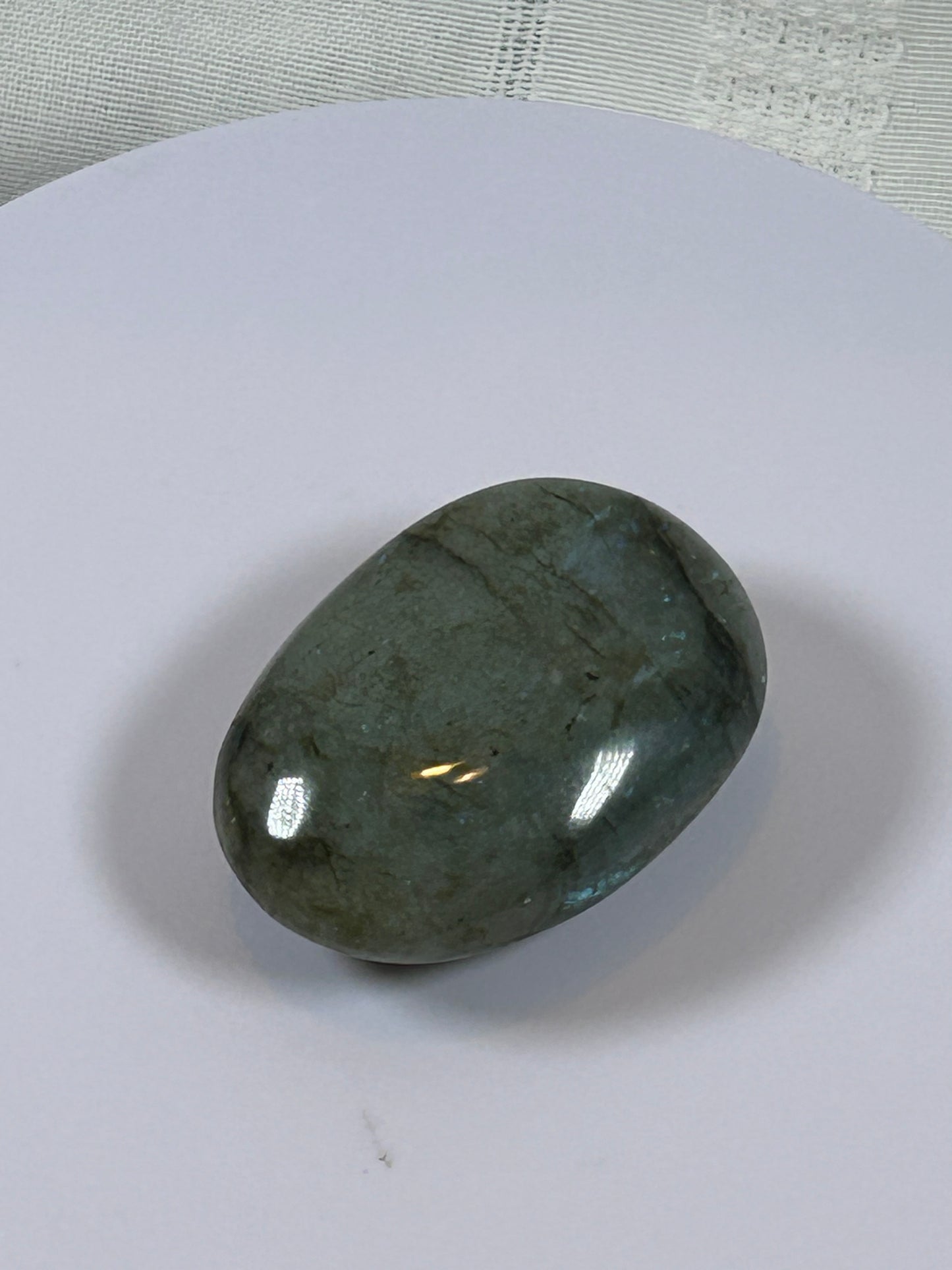 (#109) - LABRADORITE PALM STONE POLISHED - NEW