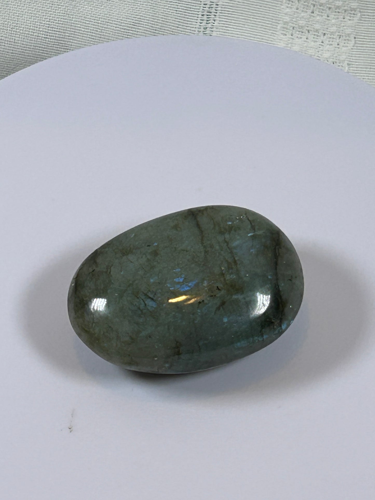 (#109) - LABRADORITE PALM STONE POLISHED - NEW