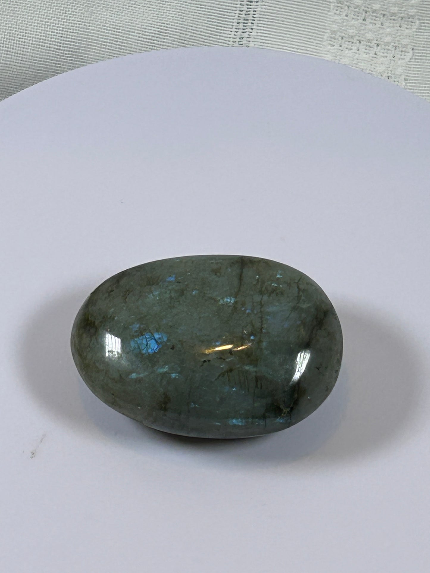 (#109) - LABRADORITE PALM STONE POLISHED - NEW