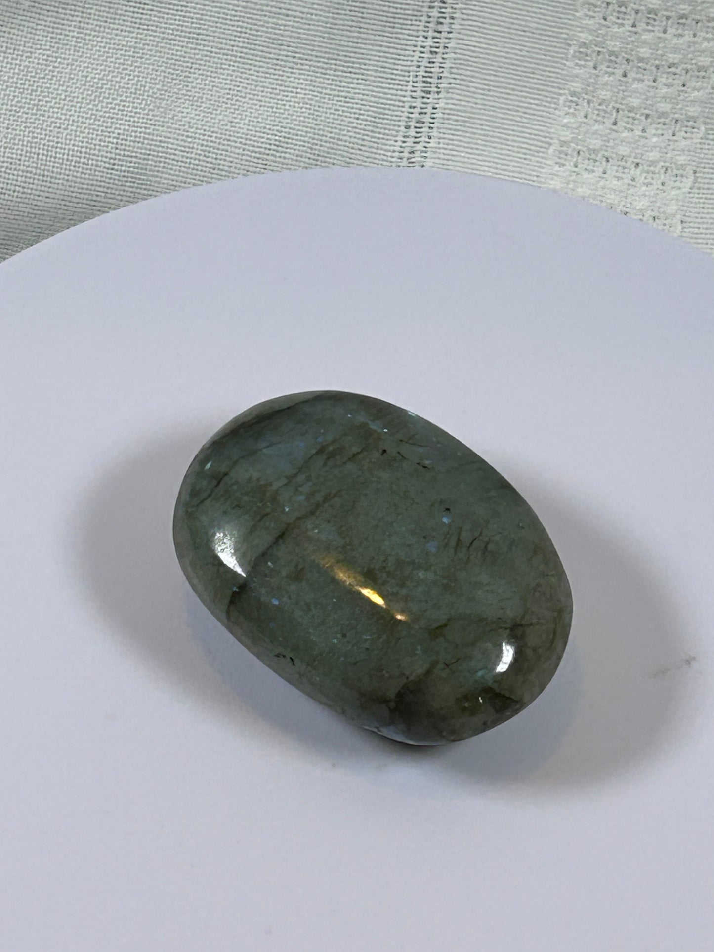 (#109) - LABRADORITE PALM STONE POLISHED - NEW