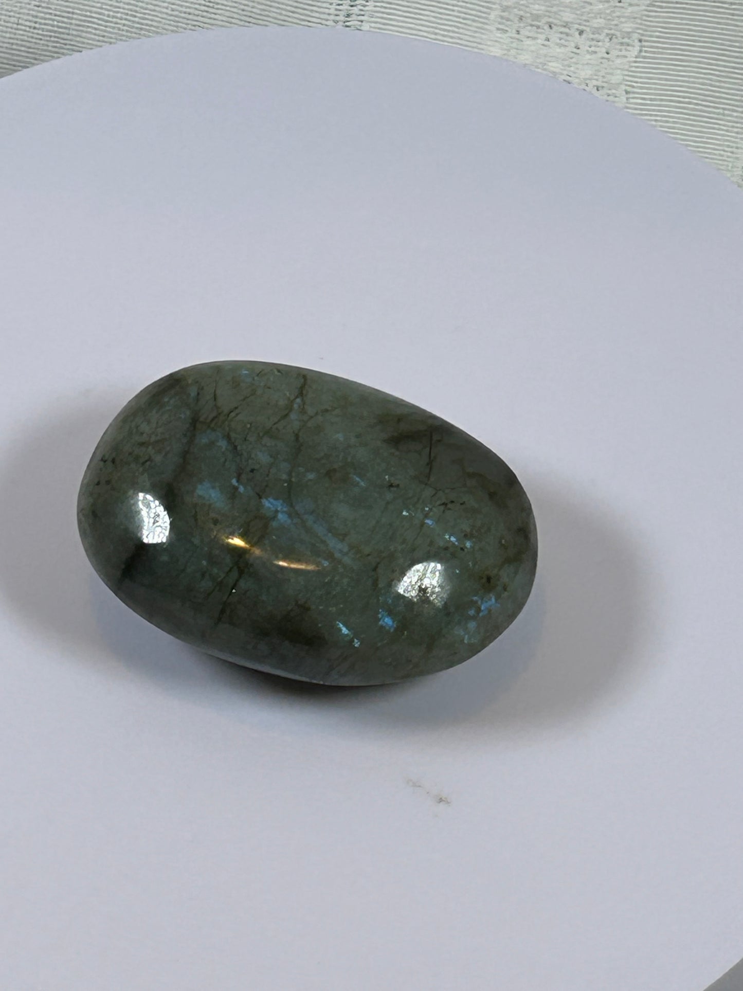 (#109) - LABRADORITE PALM STONE POLISHED - NEW