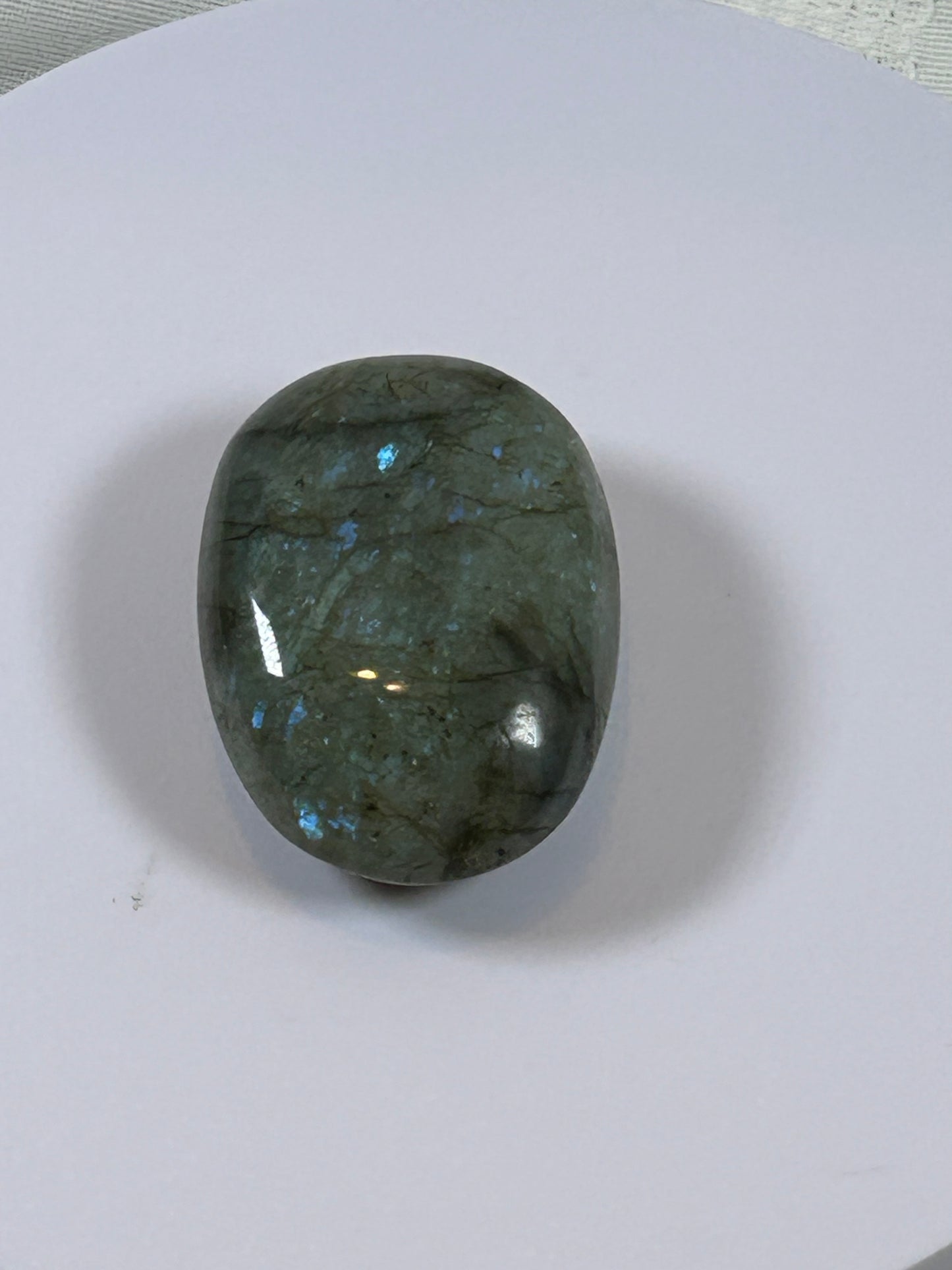 (#109) - LABRADORITE PALM STONE POLISHED - NEW
