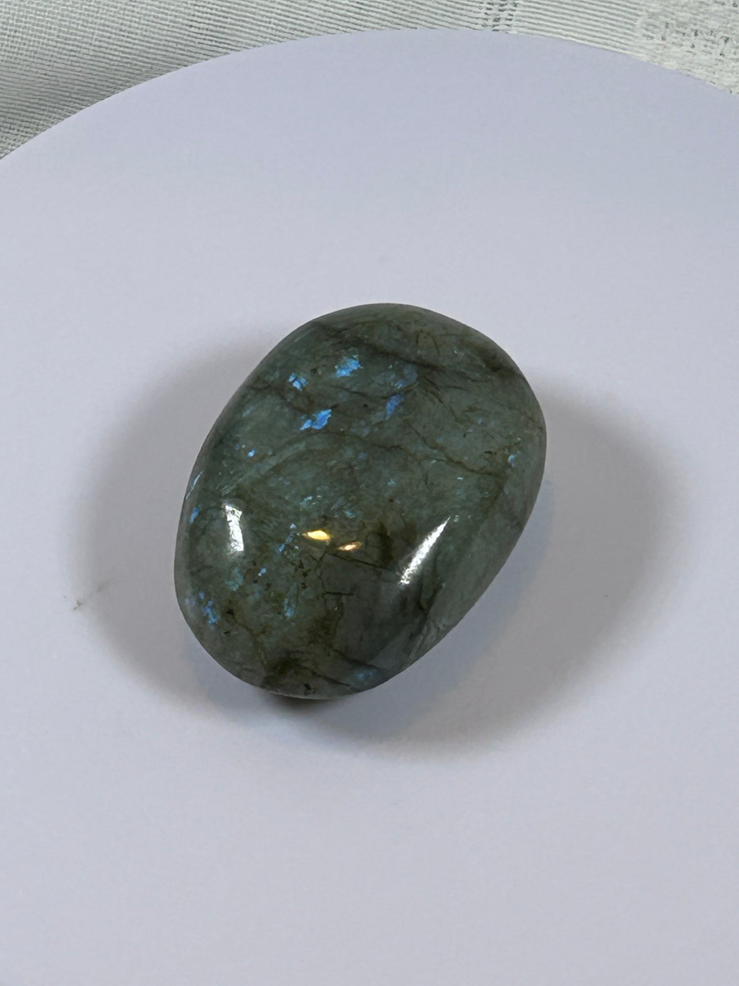 (#109) - LABRADORITE PALM STONE POLISHED - NEW