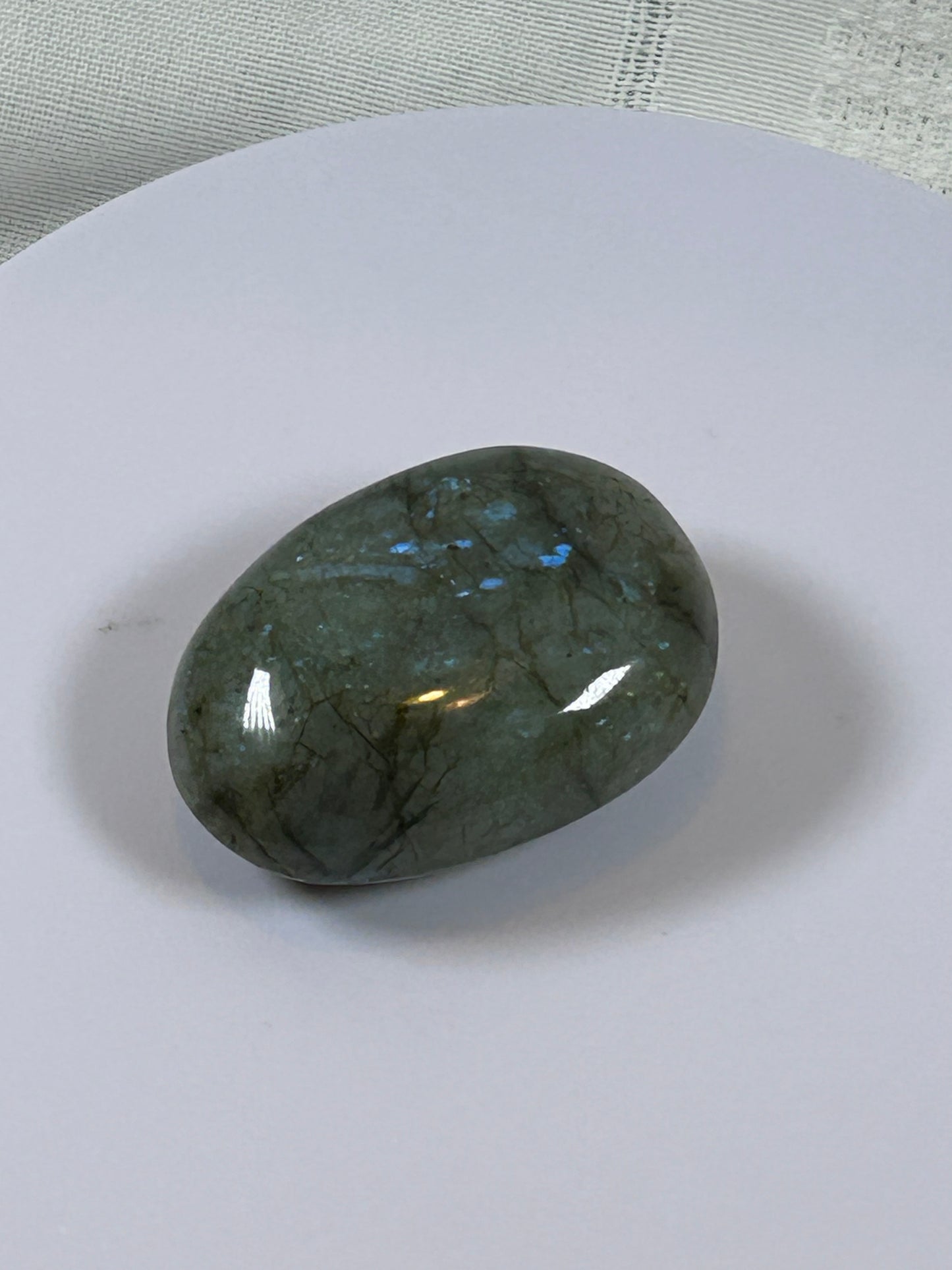 (#109) - LABRADORITE PALM STONE POLISHED - NEW