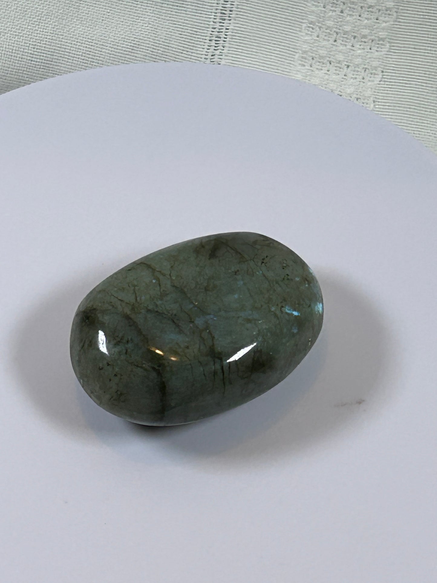 (#109) - LABRADORITE PALM STONE POLISHED - NEW