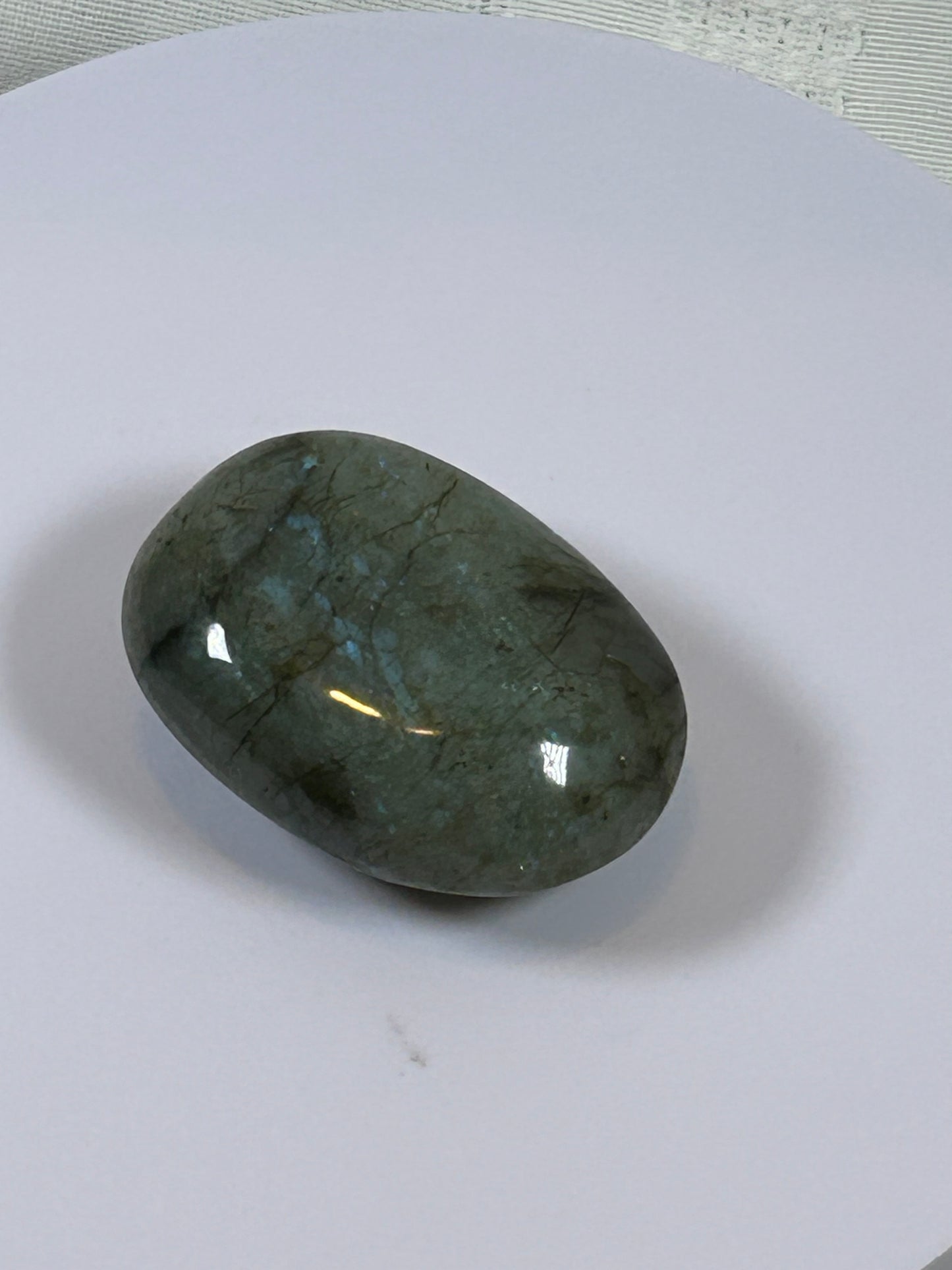 (#109) - LABRADORITE PALM STONE POLISHED - NEW